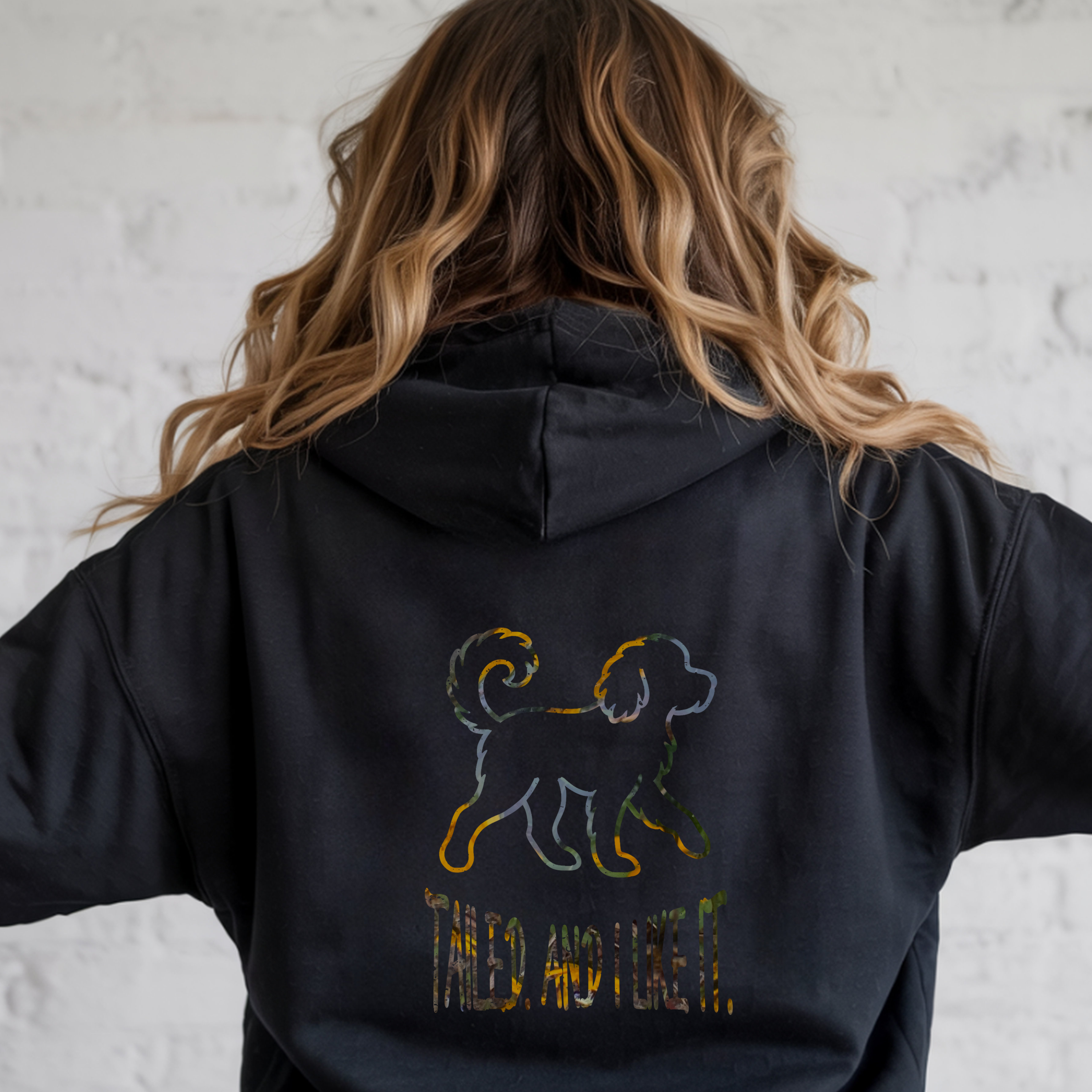 Tailed and I Like It Unisex Hoodie 🐾, Custom Pet Name Embroidery, Unisex Dog Mom &amp; Dad Pullover product thumbnail image