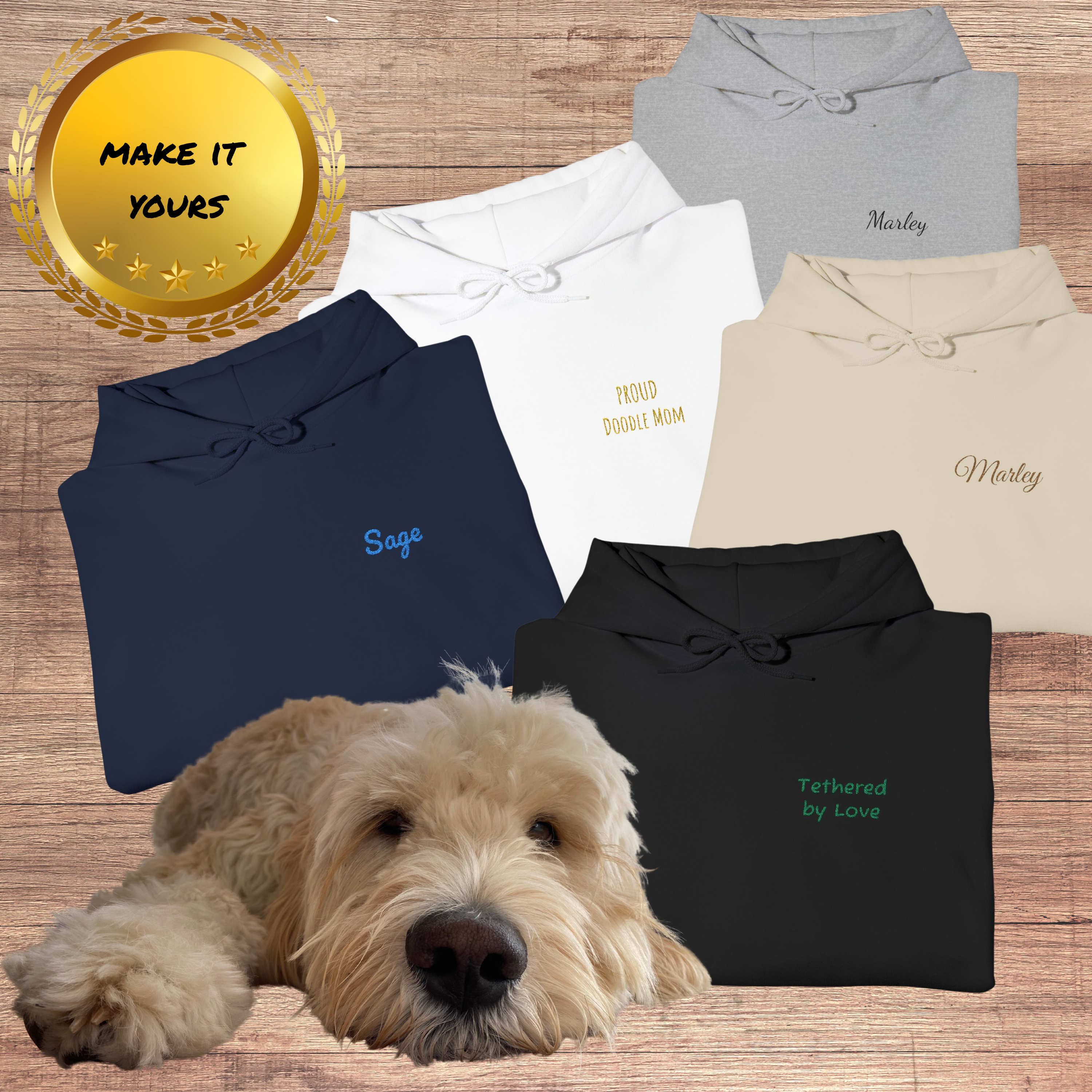 Tailed and I Like It Unisex Hoodie 🐾, Custom Pet Name Embroidery, Unisex Dog Mom &amp; Dad Pullover product thumbnail image