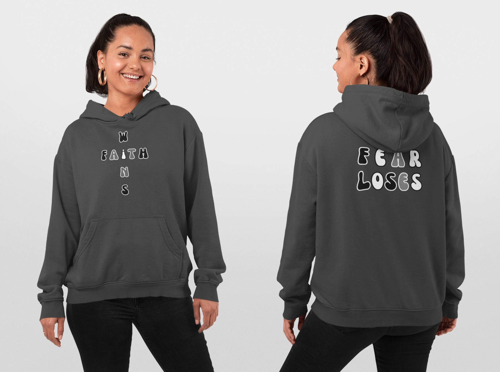 Faith Wins Fear Loses Inspirational Adult Heavy Blend™ Hooded Sweatshirt product thumbnail image