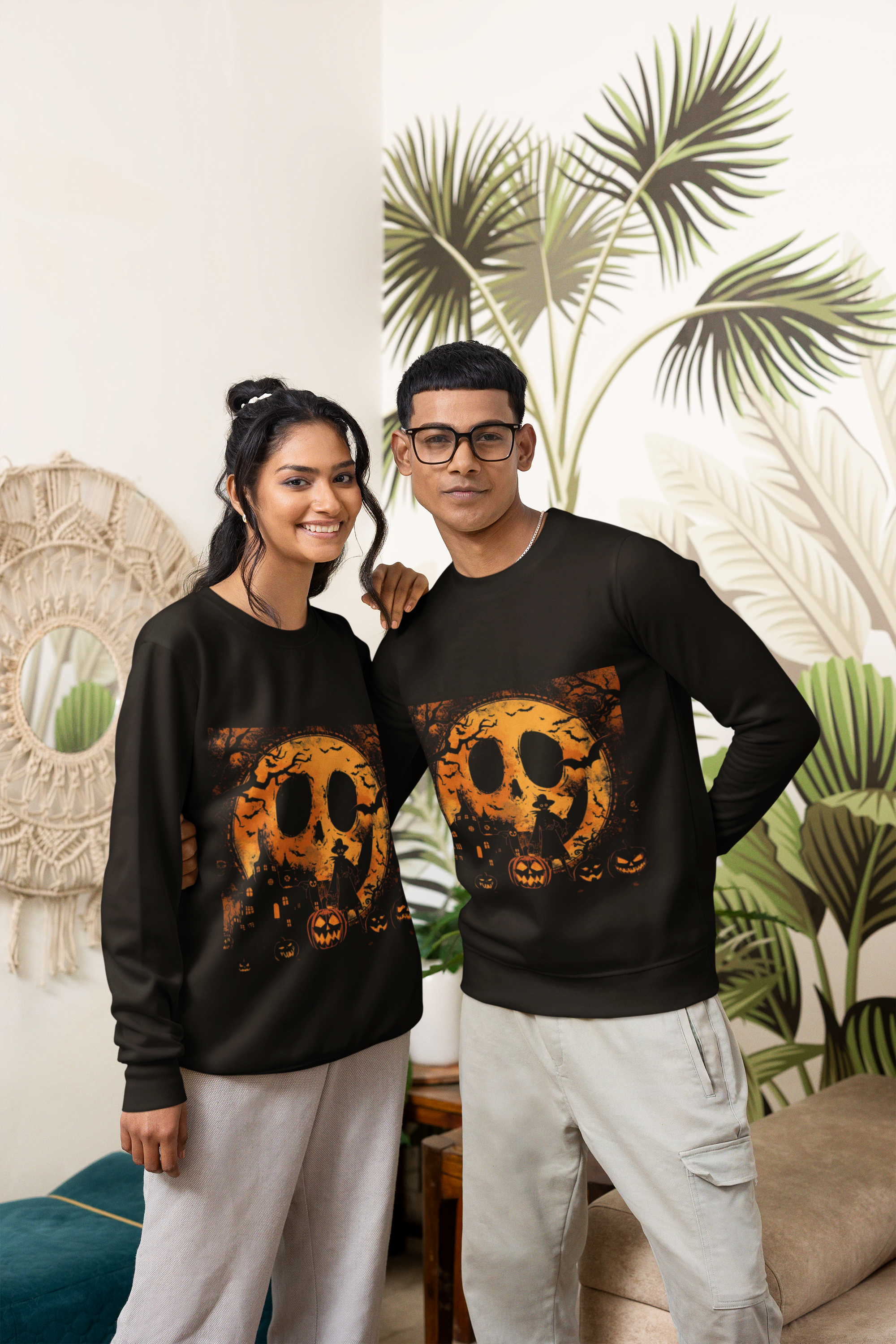Halloween Pumpkin Moon Crewneck Sweatshirt, Cozy Fall Sweatshirt, Halloween Apparel, Spooky Sweatshirt, Unisex Halloween Clothing, [...] product thumbnail image