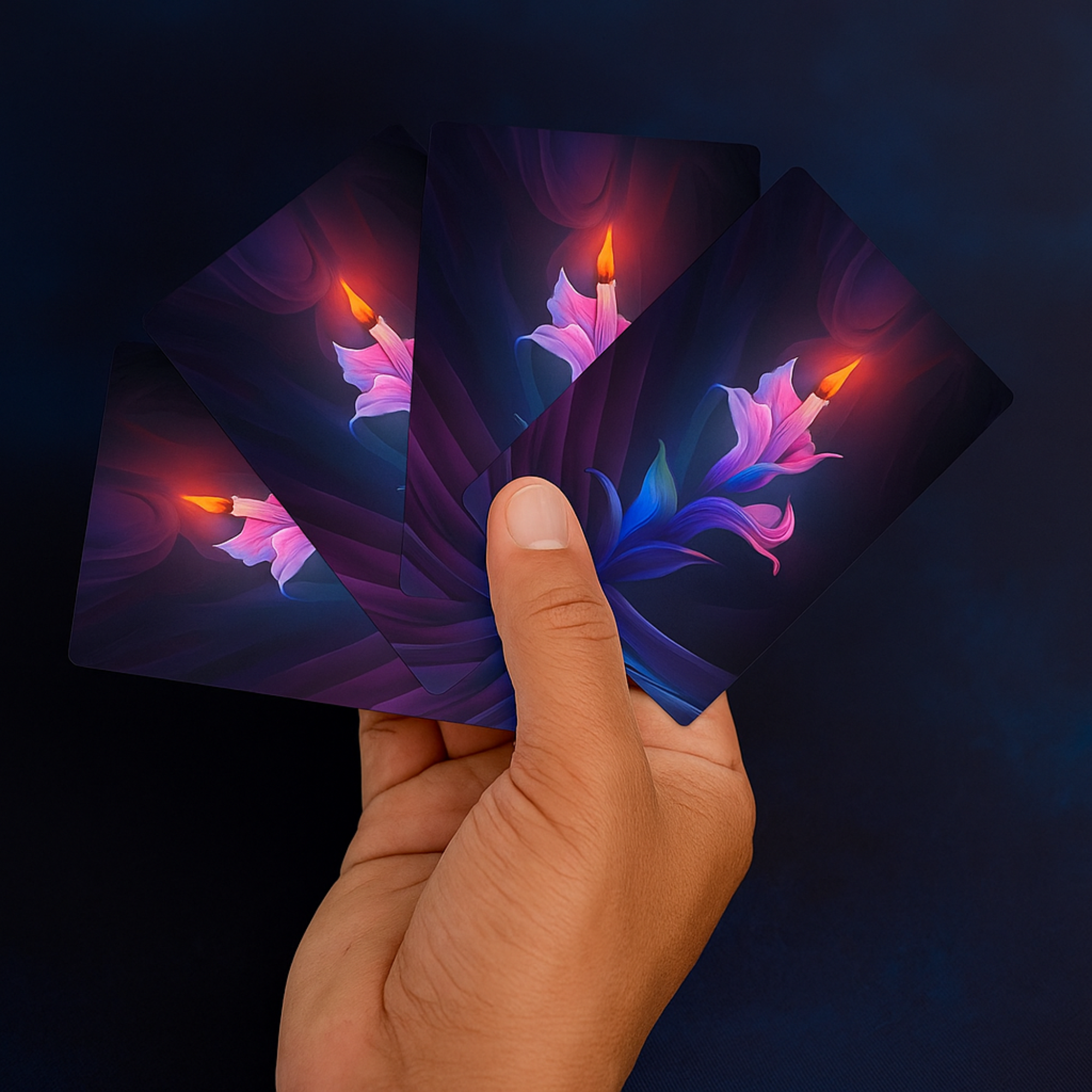 Candle Flower Poker Cards Unique Fantasy Playing Cards Deck | Artistic Flame And Petal Design | Collectible Game Night Gift for Card Lovers product thumbnail image Candle Flower Poker Cards Unique Fantasy Playing Cards Deck | Artistic Flame And Petal Design | Collectible Game Night Gift for Card Lovers product thumbnail image