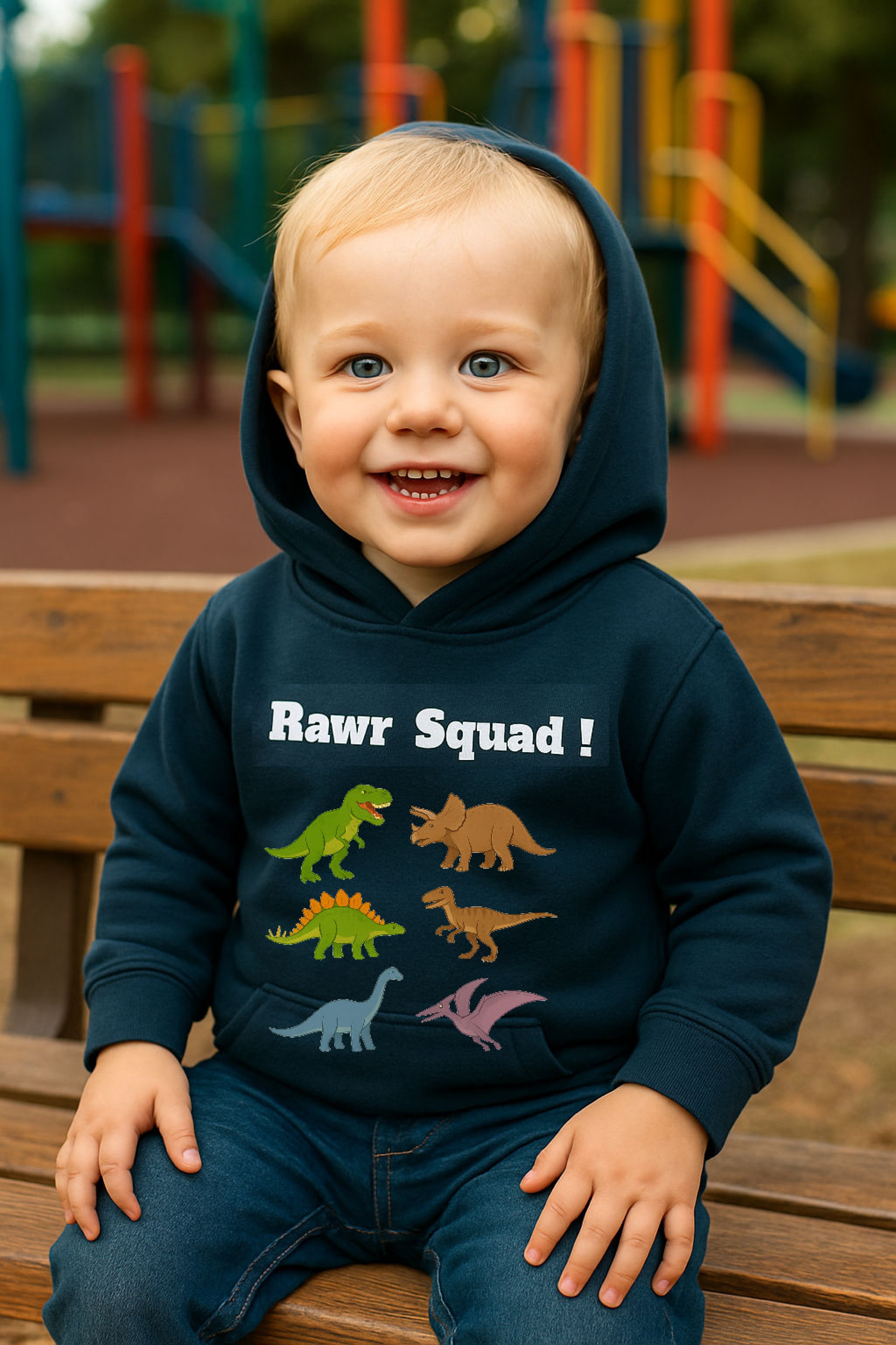 Dinosaur Toddler Hoodie, Cute Kid's Fleece Pullover, Rawr Squad Gift, Birthday Present, Cozy Playwear