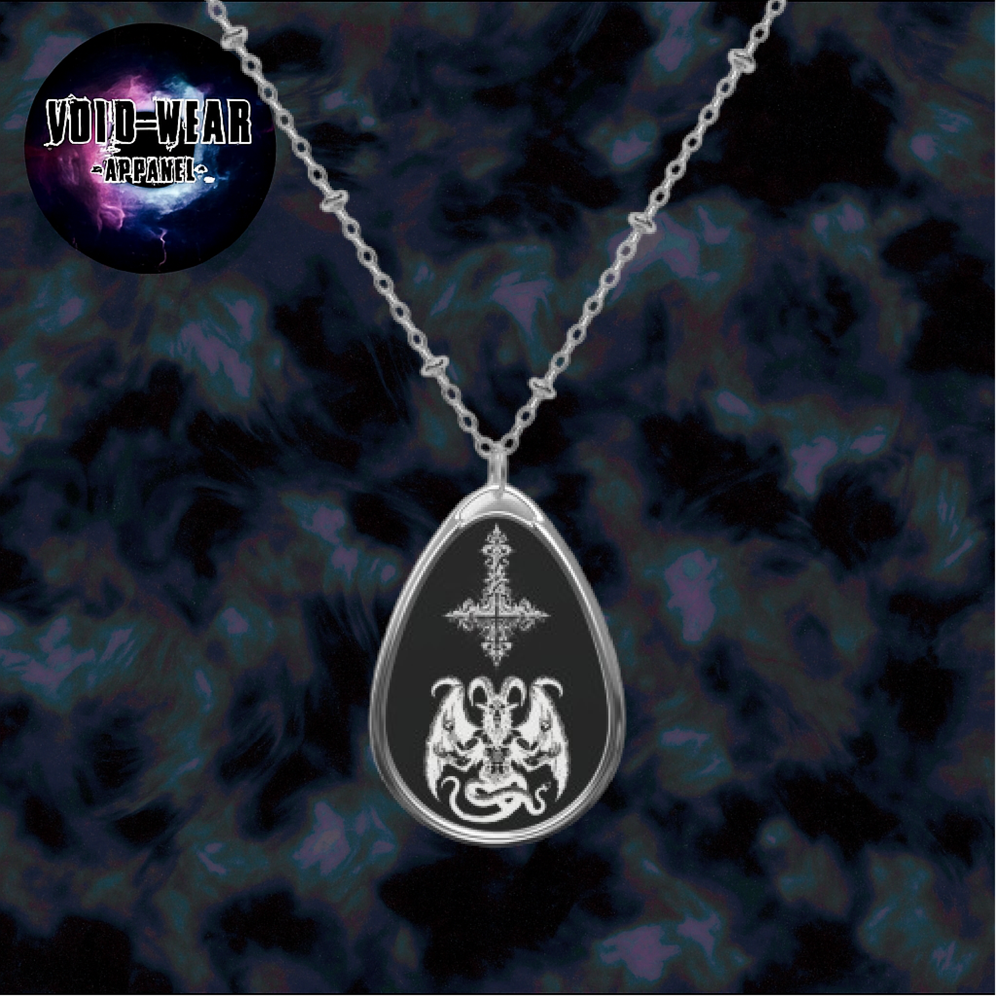 Baphomet Crucifix Pendant Necklace product thumbnail image Baphomet Crucifix Pendant Necklace product thumbnail image