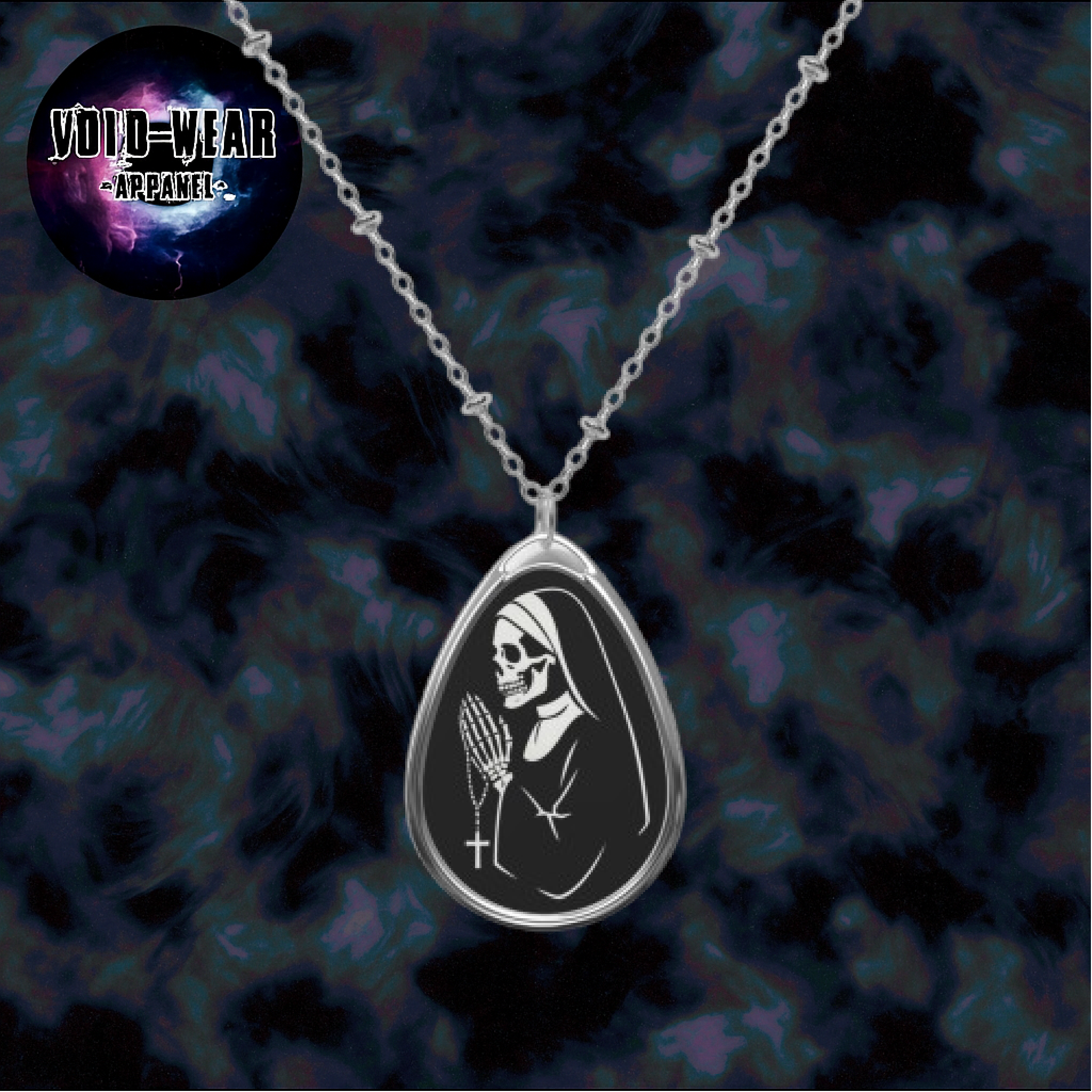 Nun-Skull Pendant Necklace product thumbnail image Nun-Skull Pendant Necklace product thumbnail image