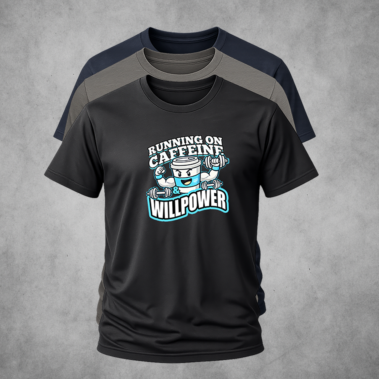 Running on Caffeine & Willpower Tee product thumbnail image Running on Caffeine & Willpower Tee product thumbnail image