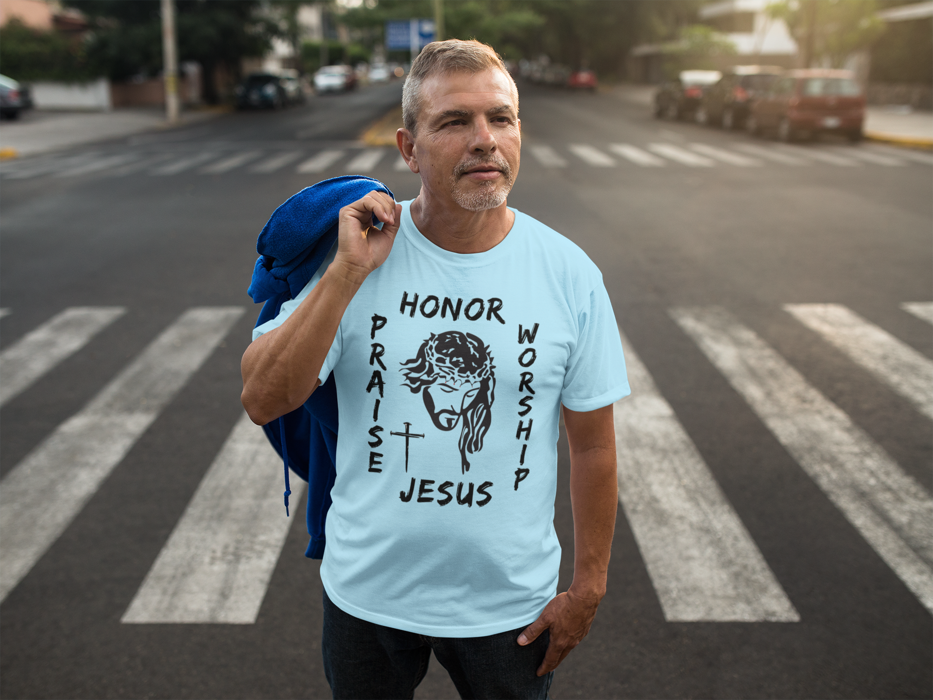 Honor, Praise, Worship Jesus Heavy Cotton Tee product thumbnail image