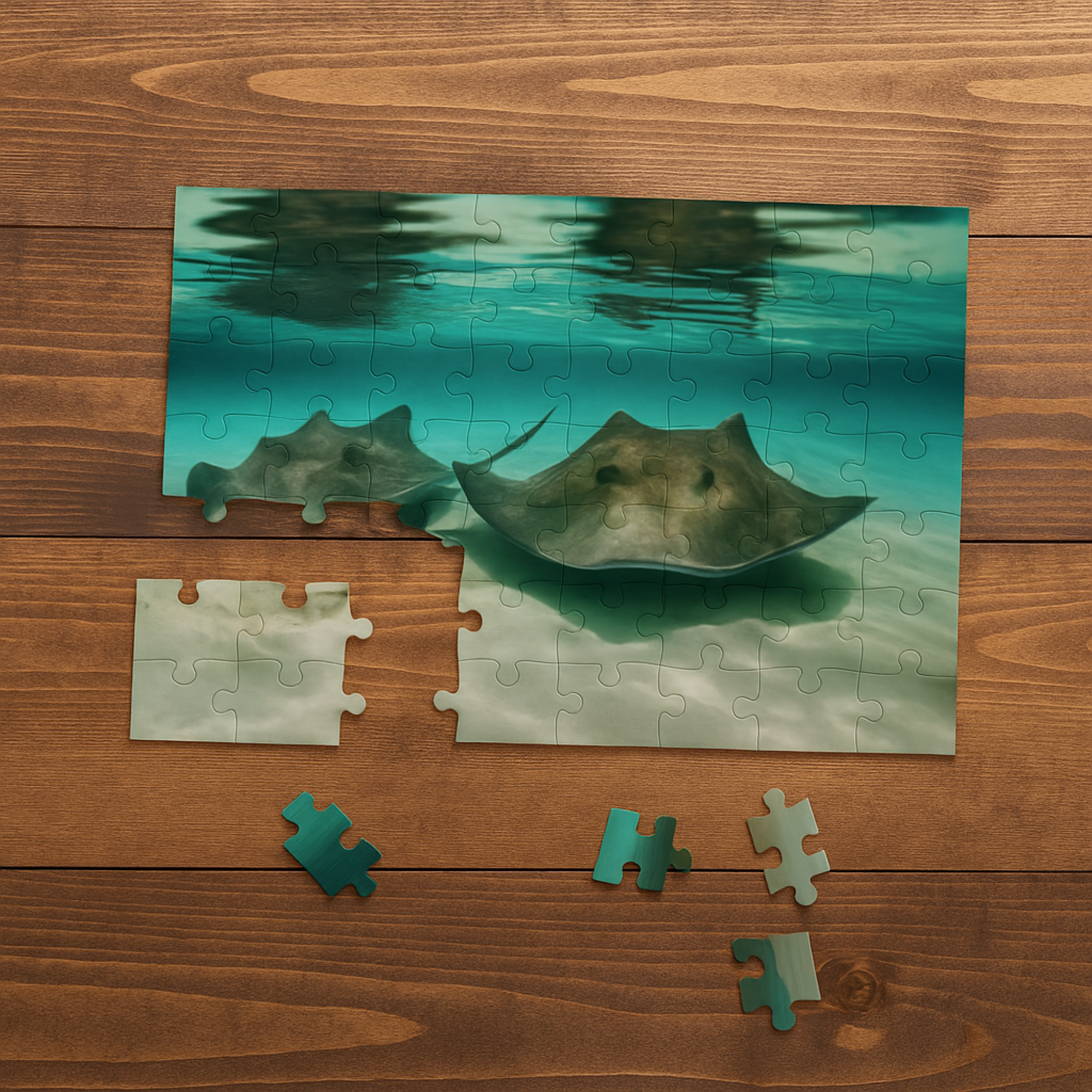 Ocean Stingray Puzzle Tropical Sea Animal Jigsaw (120, 252, 500 Pieces) Beach Vibe Gift Underwater Wildlife Puzzle for Adults and Teens product thumbnail image Ocean Stingray Puzzle Tropical Sea Animal Jigsaw (120, 252, 500 Pieces) Beach Vibe Gift Underwater Wildlife Puzzle for Adults and Teens product thumbnail image