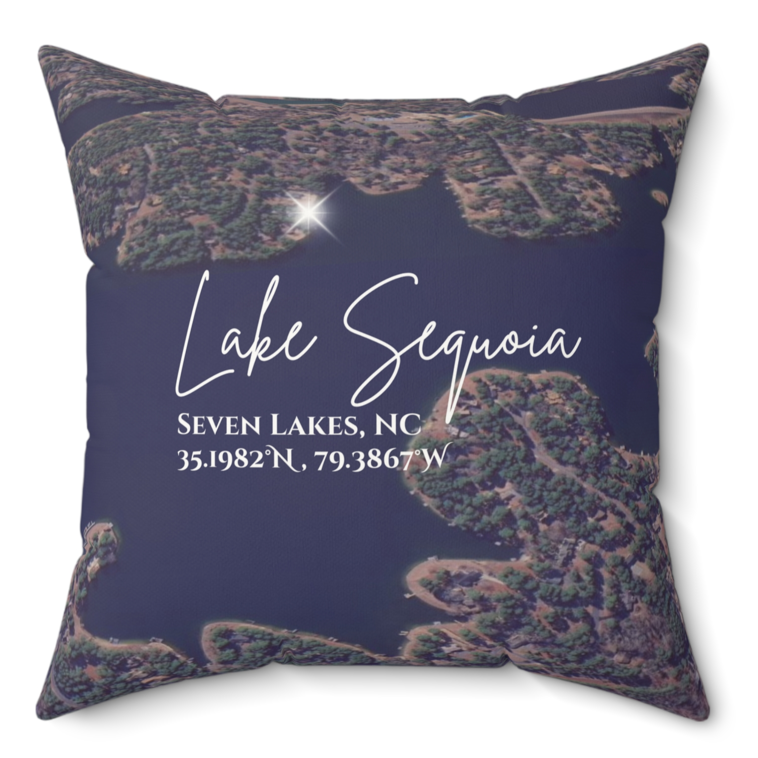 Lake Sequoia Pillow, Map with option to personalize GPS coordinates. Lake Sequoia Pillow, Map with option to personalize GPS coordinates.
