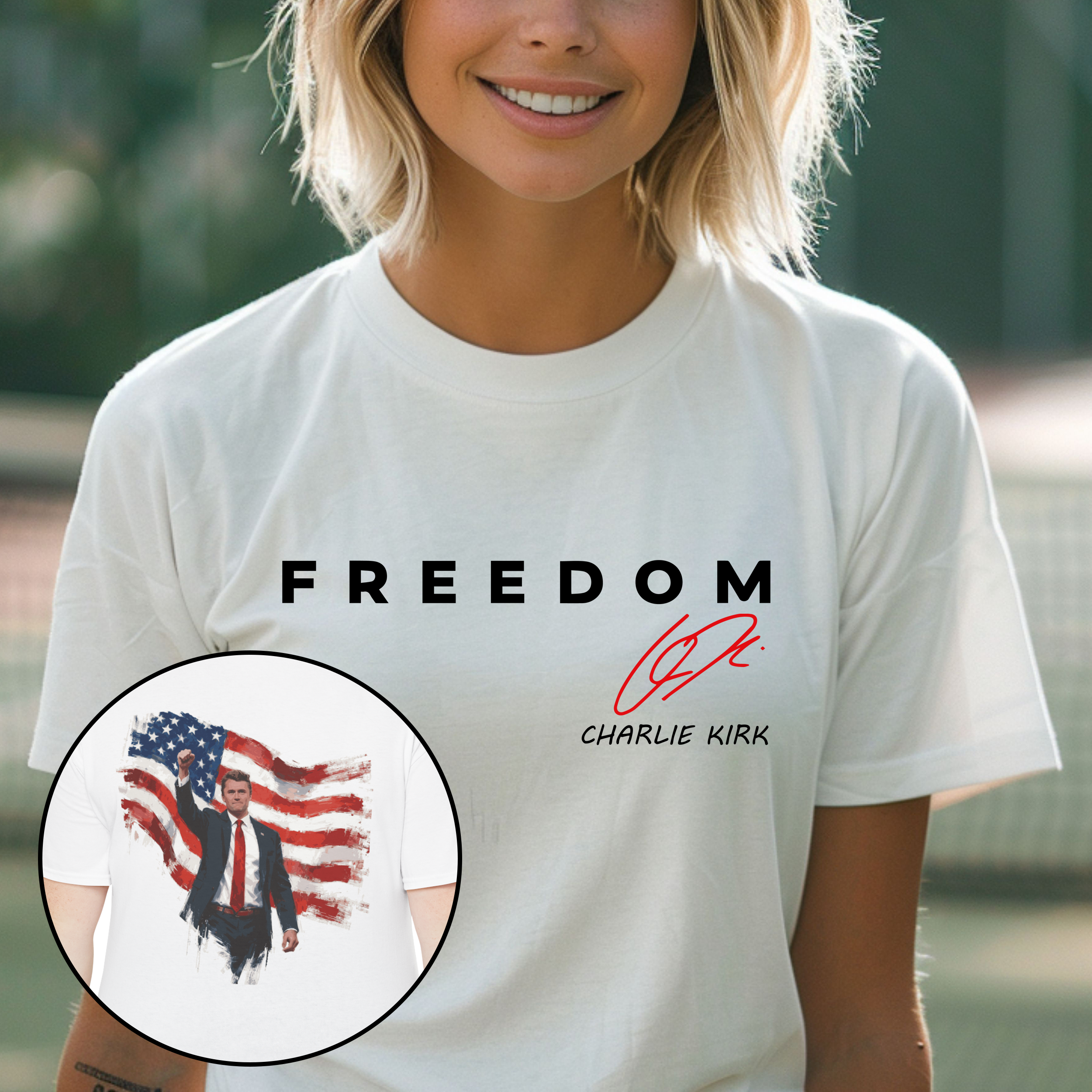 Freedom Iconic Charlie Kirk TShirt  product thumbnail image