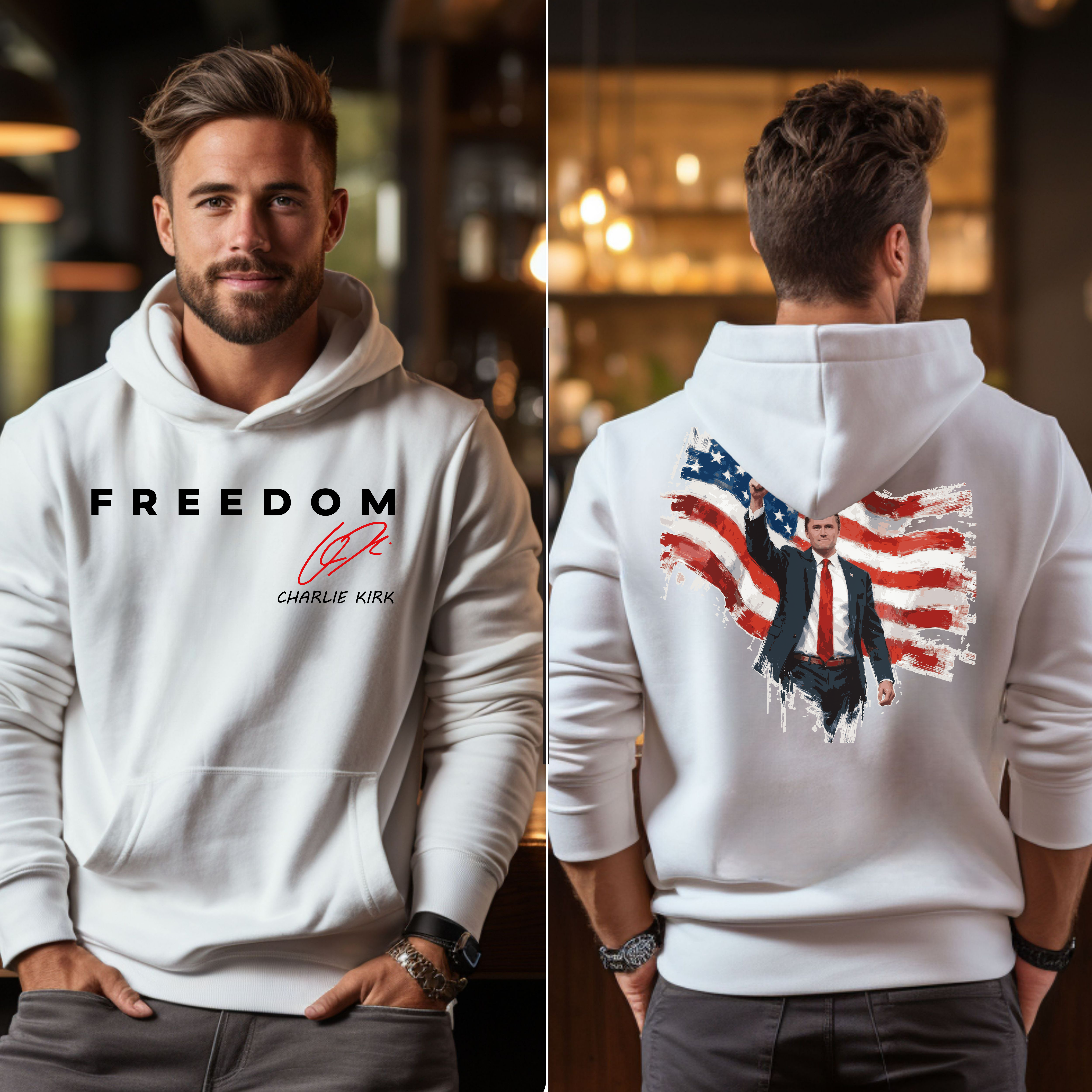 Iconic Charlie Kirk Freedom Hoodie product thumbnail image Iconic Charlie Kirk Freedom Hoodie product thumbnail image