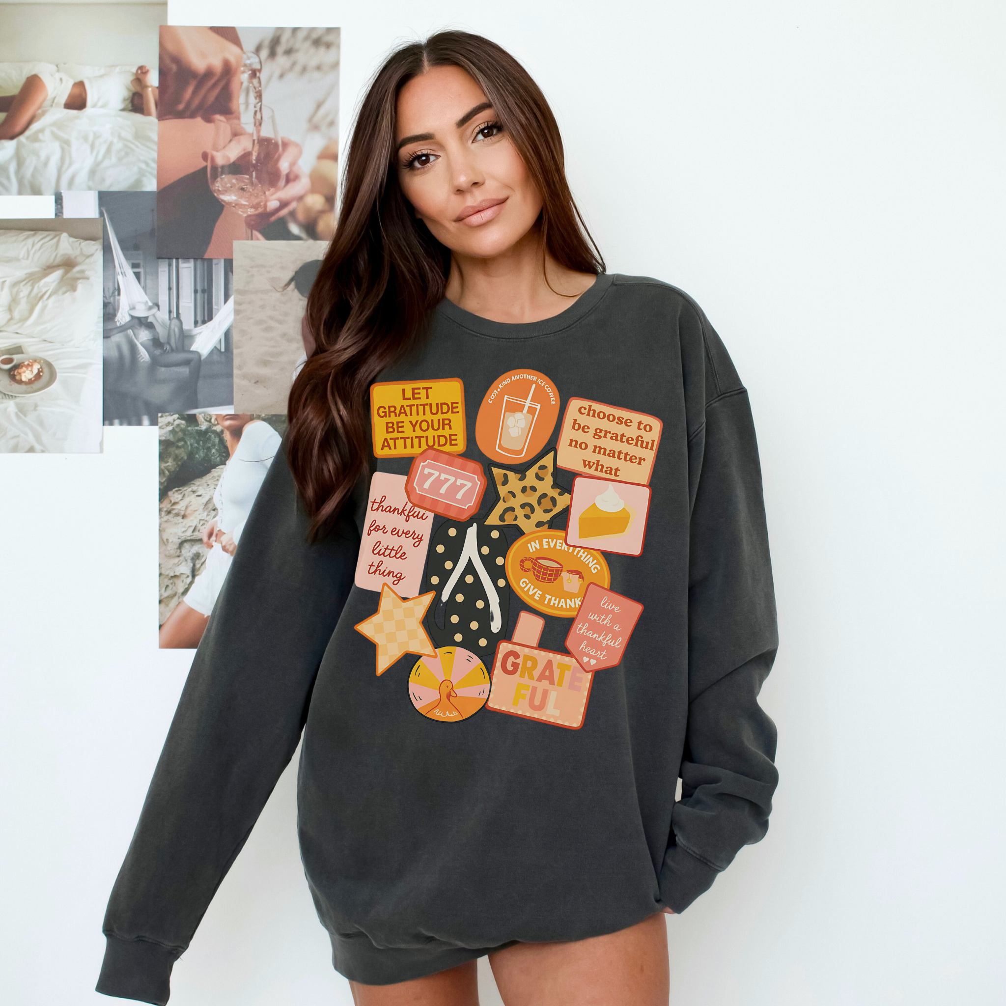 Overspiced Autumn Society Sweatshirt | Comfort Colors® Fall Graphic Crewneck | Extra Spicy Cozy Pullover for Pumpkin Spice Lovers product thumbnail image