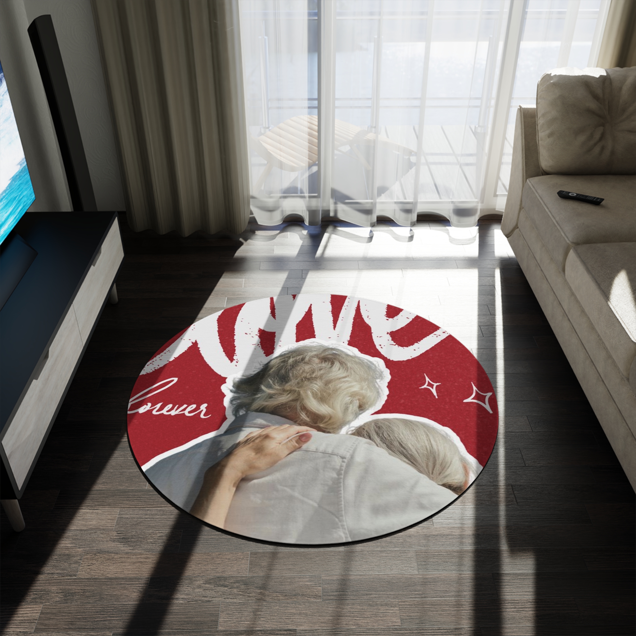 Personalized Round Rug, Custom Decor, Soft Area Rug, Indoor Mat, Home Accessory, Room Aesthetics, Nursery, Birthdays, Weddings, Anniversary Gift ideas