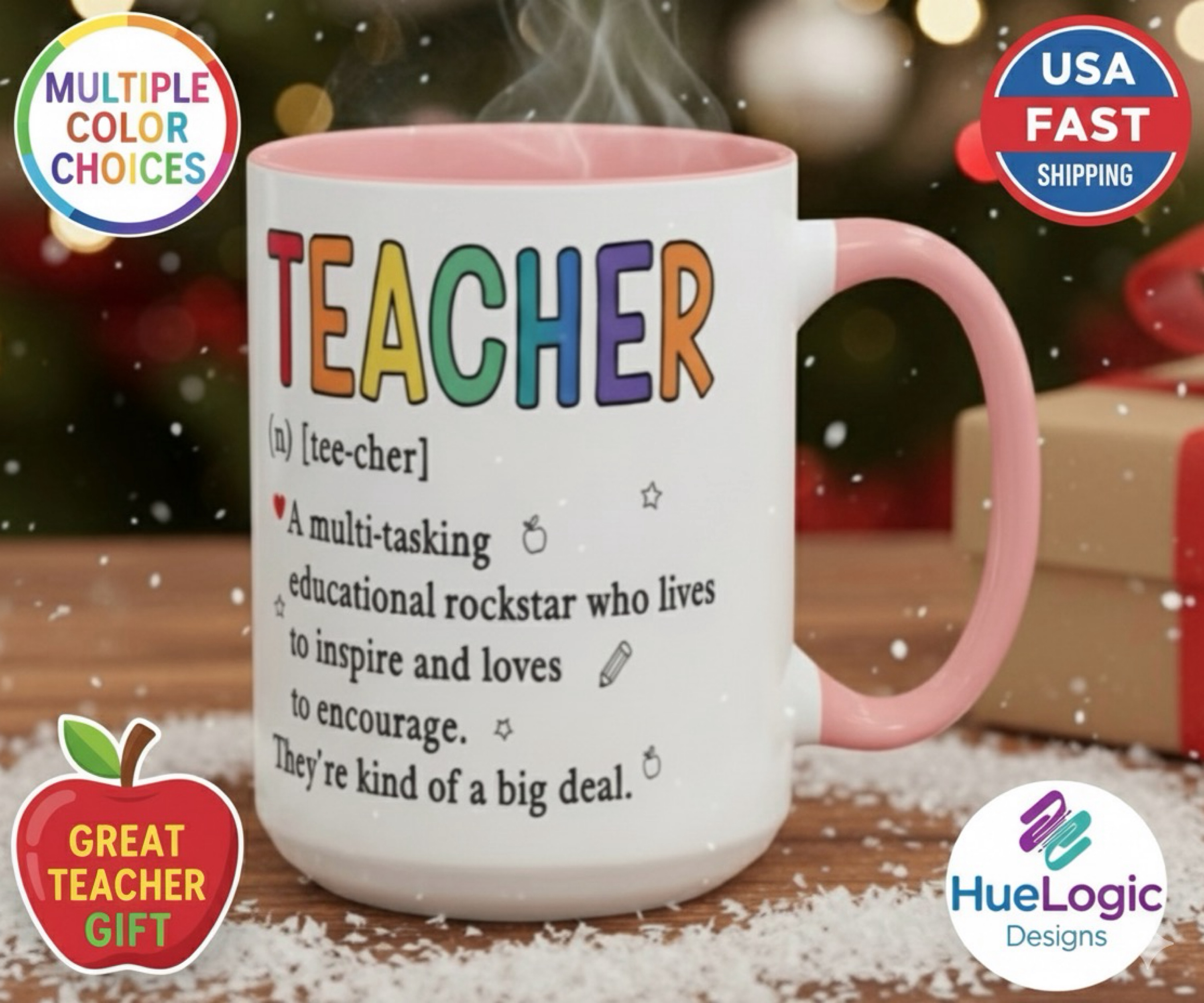 Teacher Definition Mug Funny Christmas Gift  Educational Rockstar Coffee Cup 15oz product thumbnail image