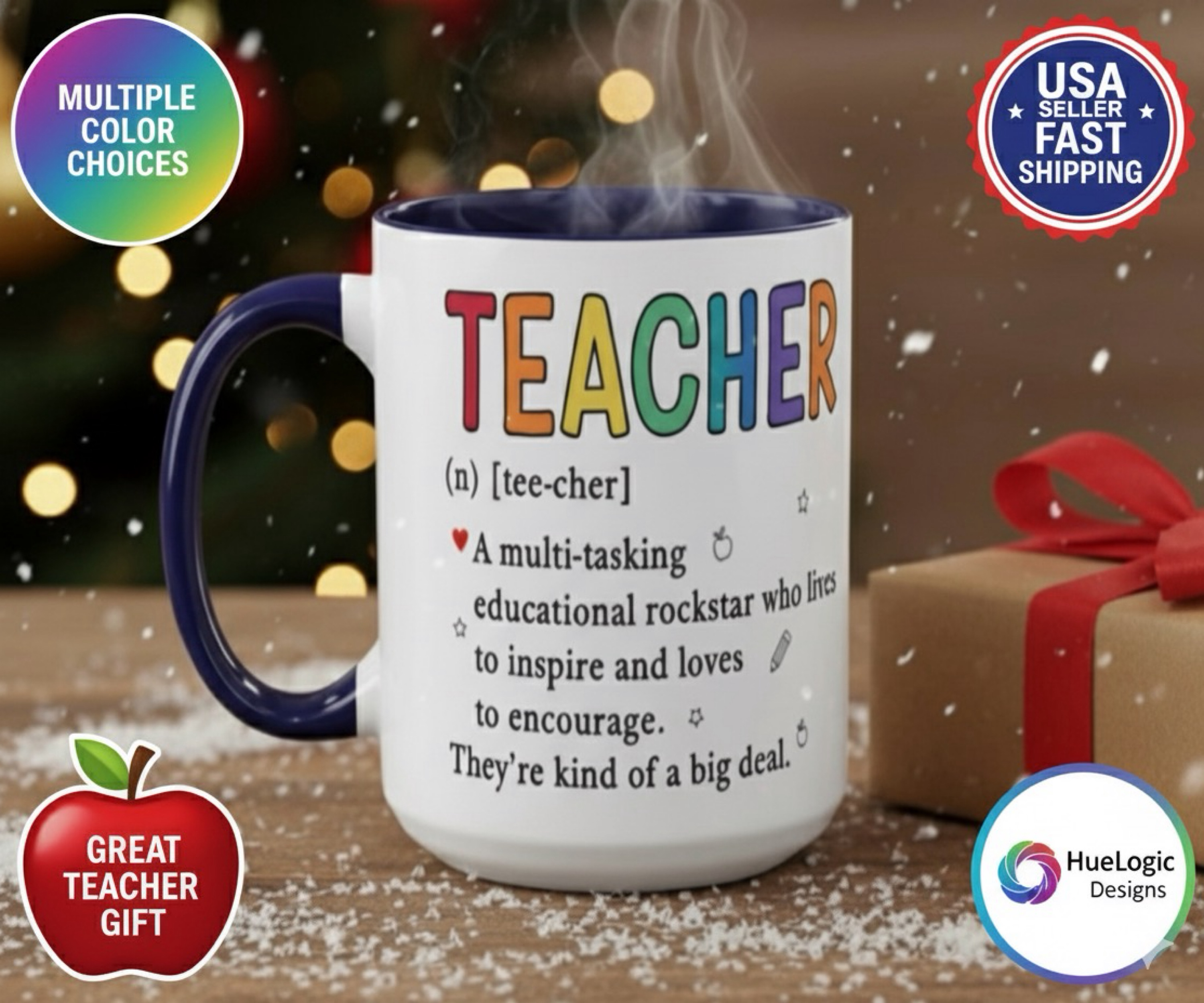 Teacher Definition Mug Funny Christmas Gift  Educational Rockstar Coffee Cup 15oz product thumbnail image
