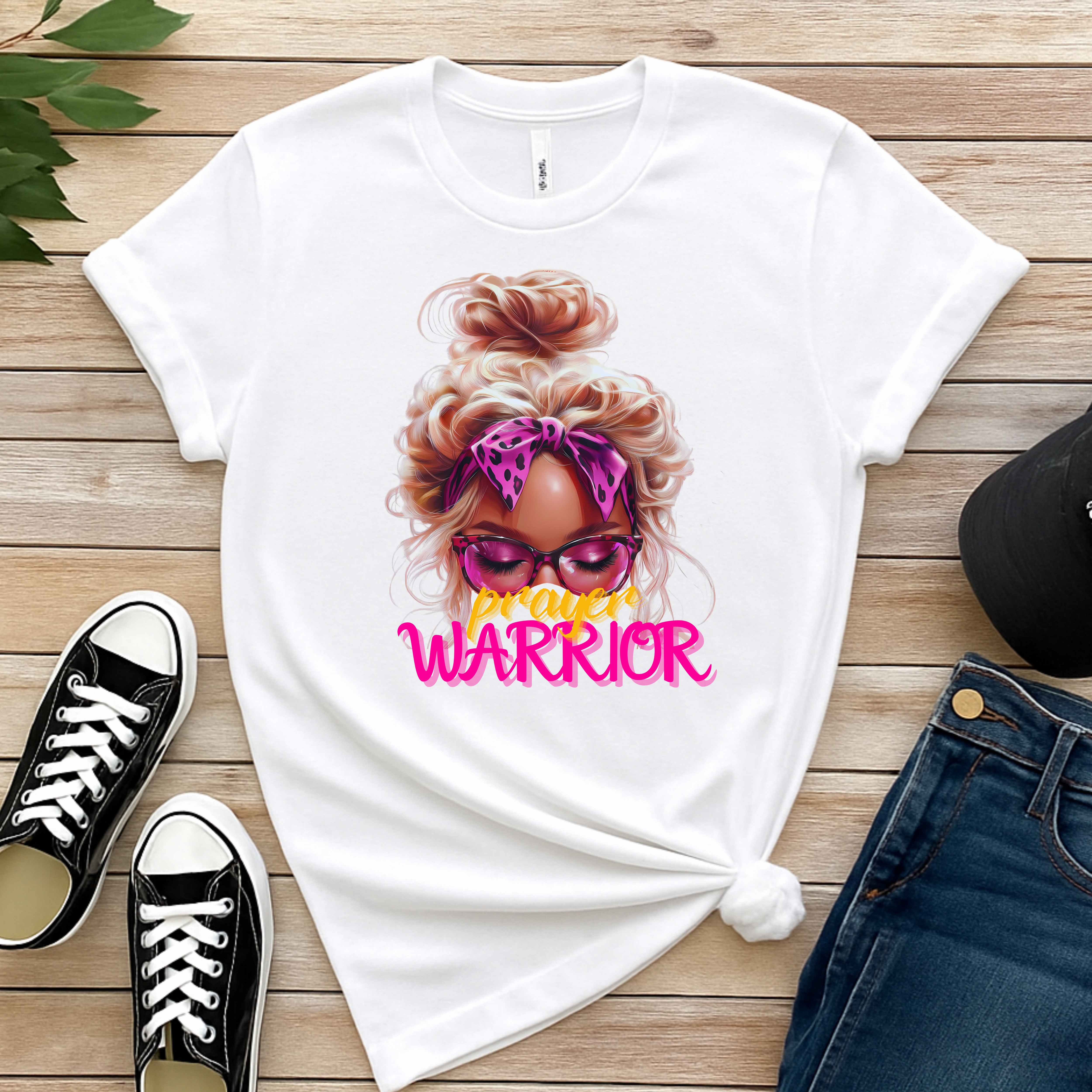 "Prayer Warrior" – Wear Your Faith. Walk in Power, Christian Women T-shirt, Motivational, Inspirational Gift product thumbnail image "Prayer Warrior" – Wear Your Faith. Walk in Power, Christian Women T-shirt, Motivational, Inspirational Gift product thumbnail image