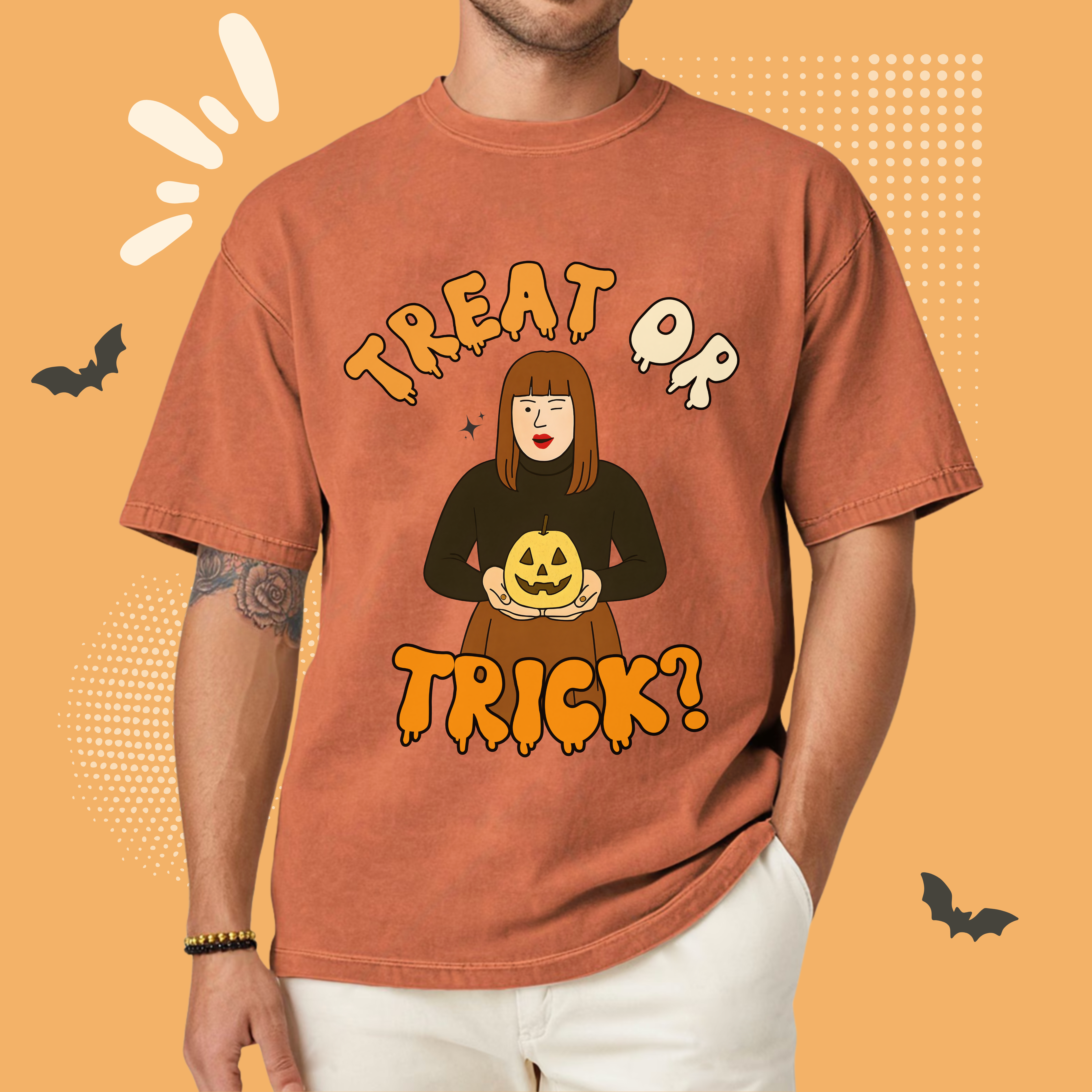 Halloween Graphic Tee, Unisex T-shirt, Treat or Trick Design, Spooky Season Apparel, Holiday Gift, Fall Fashion, Funny Halloween T-Shirt, Viral Meme Tee, Sister Hong T-shirt, Unisex Spooky Season Graphic Tee, Cute Halloween Gift Idea product thumbnail image Halloween Graphic Tee, Unisex T-shirt, Treat or Trick Design, Spooky Season Apparel, Holiday Gift, Fall Fashion, Funny Halloween T-Shirt, Viral Meme Tee, Sister Hong T-shirt, Unisex Spooky Season Graphic Tee, Cute Halloween Gift Idea product thumbnail image