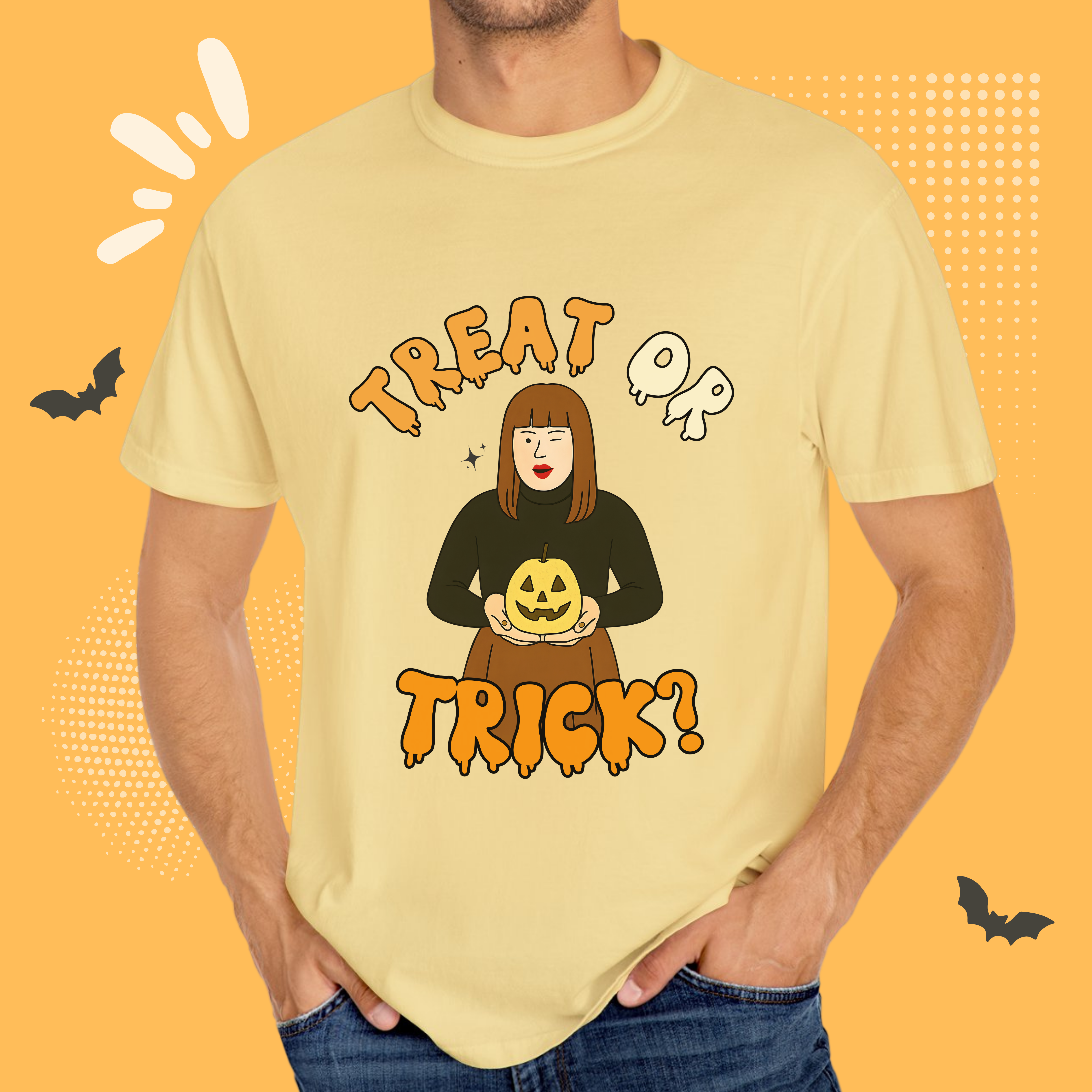 Halloween Graphic Tee, Unisex T-shirt, Treat or Trick Design, Spooky Season Apparel, Holiday Gift, Fall Fashion, Funny Halloween T-Shirt, Viral Meme Tee, Sister Hong T-shirt, Unisex Spooky Season Graphic Tee, Cute Halloween Gift Idea