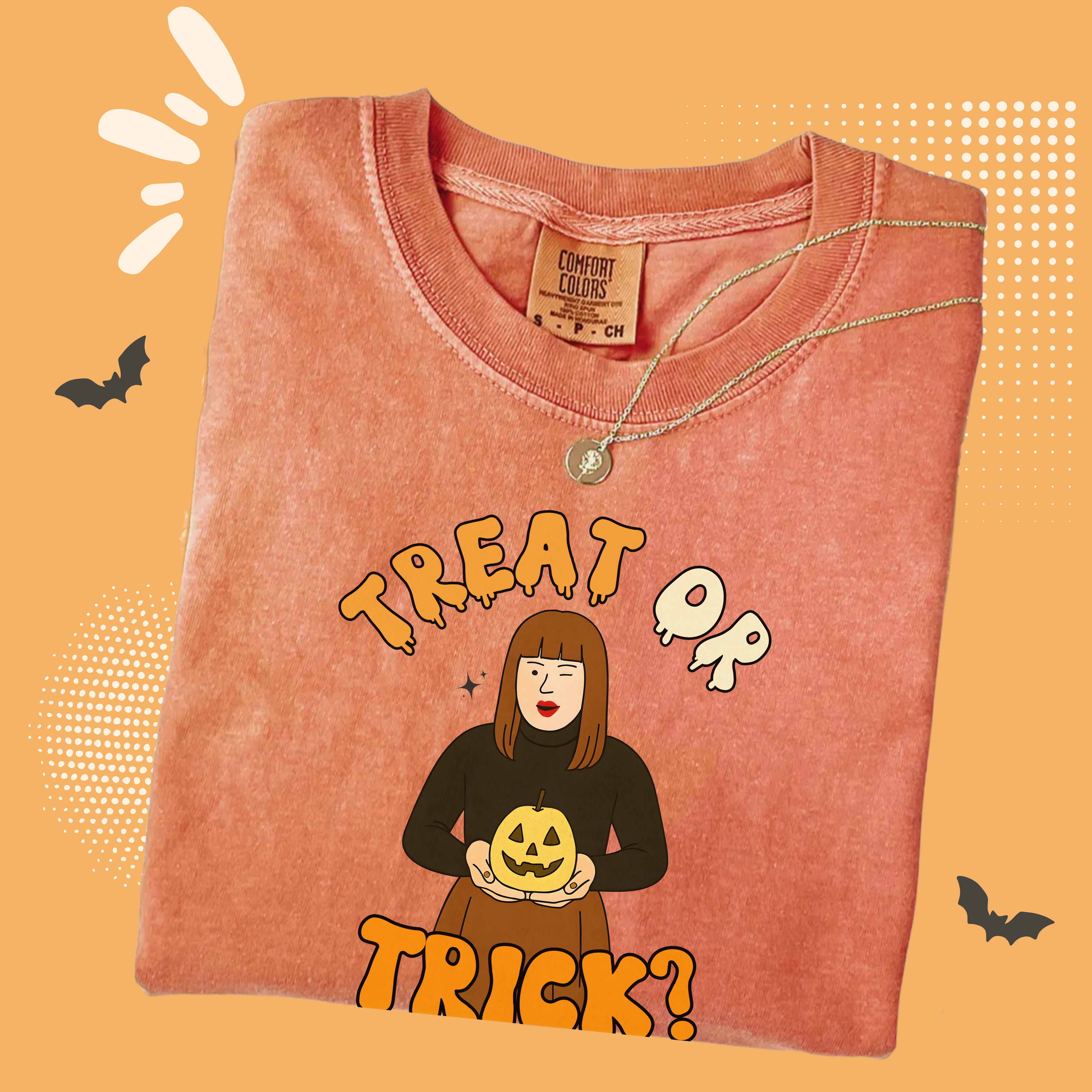 Halloween Graphic Tee, Unisex T-shirt, Treat or Trick Design, Spooky Season Apparel, Holiday Gift, Fall Fashion, Funny Halloween T-Shirt, Viral Meme Tee, Sister Hong T-shirt, Unisex Spooky Season Graphic Tee, Cute Halloween Gift Idea product thumbnail image Halloween Graphic Tee, Unisex T-shirt, Treat or Trick Design, Spooky Season Apparel, Holiday Gift, Fall Fashion, Funny Halloween T-Shirt, Viral Meme Tee, Sister Hong T-shirt, Unisex Spooky Season Graphic Tee, Cute Halloween Gift Idea product thumbnail image