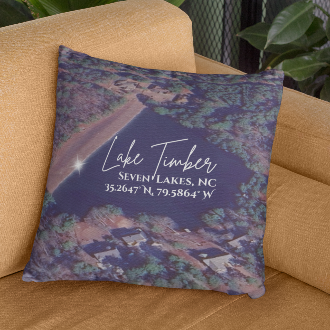 Lake Timber Pillow, Map with option to personalize GPS coordinates. product thumbnail image Lake Timber Pillow, Map with option to personalize GPS coordinates. product thumbnail image