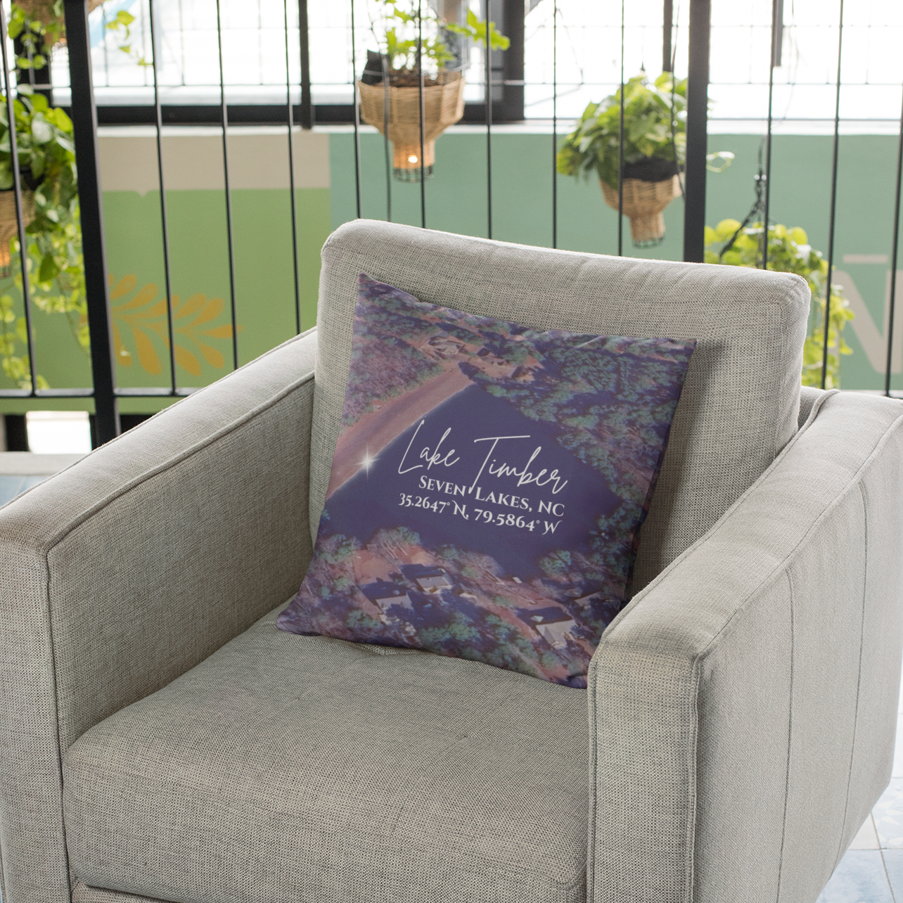 Lake Timber Pillow, Map with option to personalize GPS coordinates. product thumbnail image Lake Timber Pillow, Map with option to personalize GPS coordinates. product thumbnail image