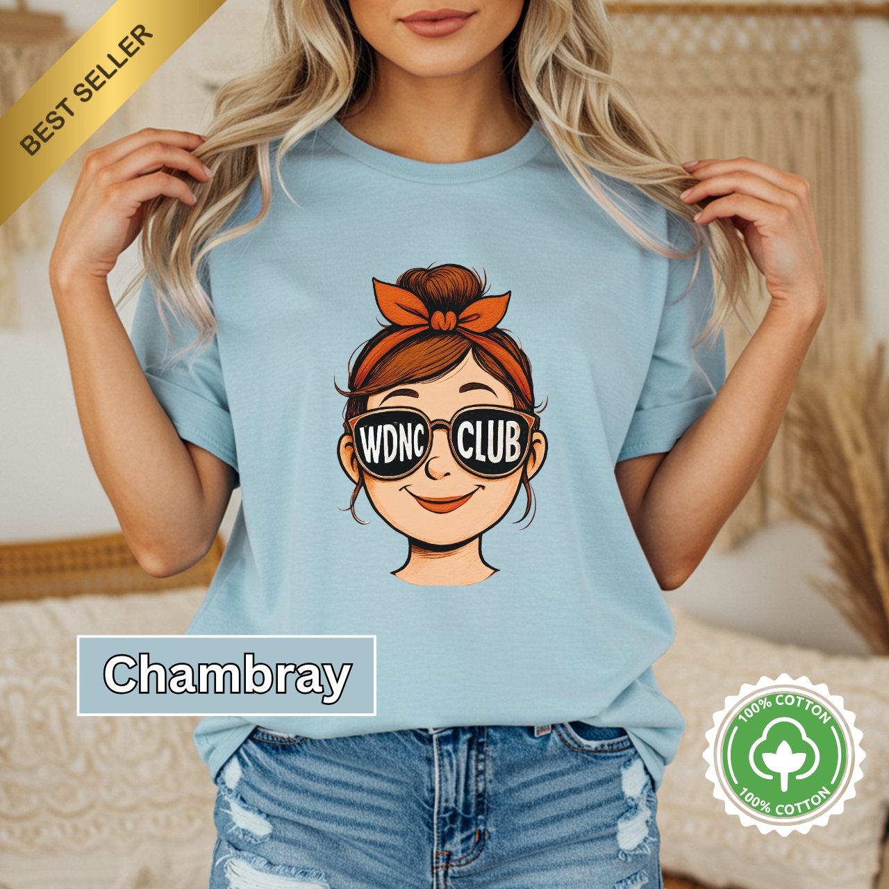 WDNC Club Unisex Garment-Dyed T-Shirt, Casual Tee, Summer Essentials, Gift for Trendsetters, Fun Club Apparel product thumbnail image