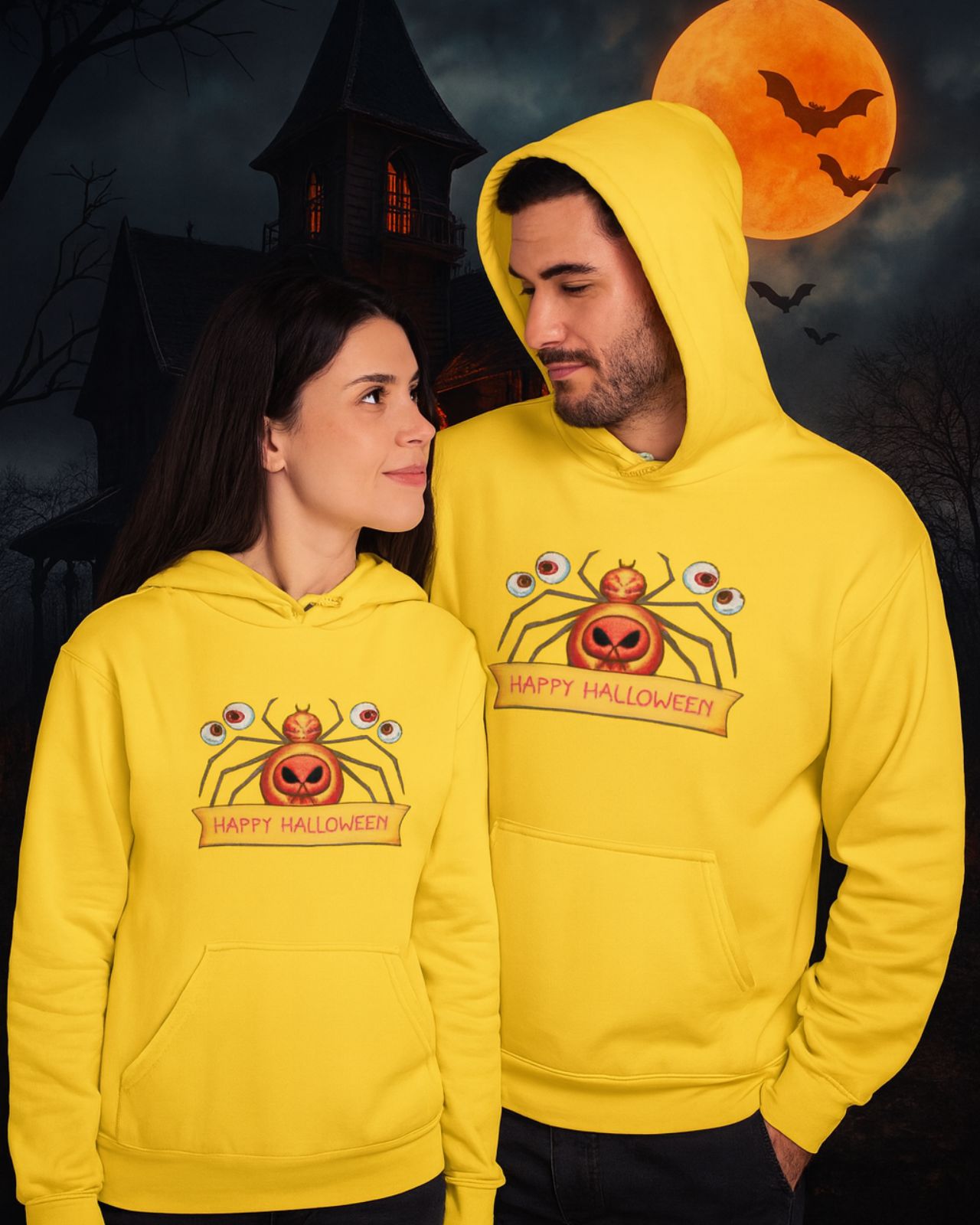 Halloween Spider Hoodie, Cozy Eco-Friendly Sweater, Halloween Costume Sweatshirt, Fall Wardrobe Essential, Spooky Season Apparel, [...] product thumbnail image