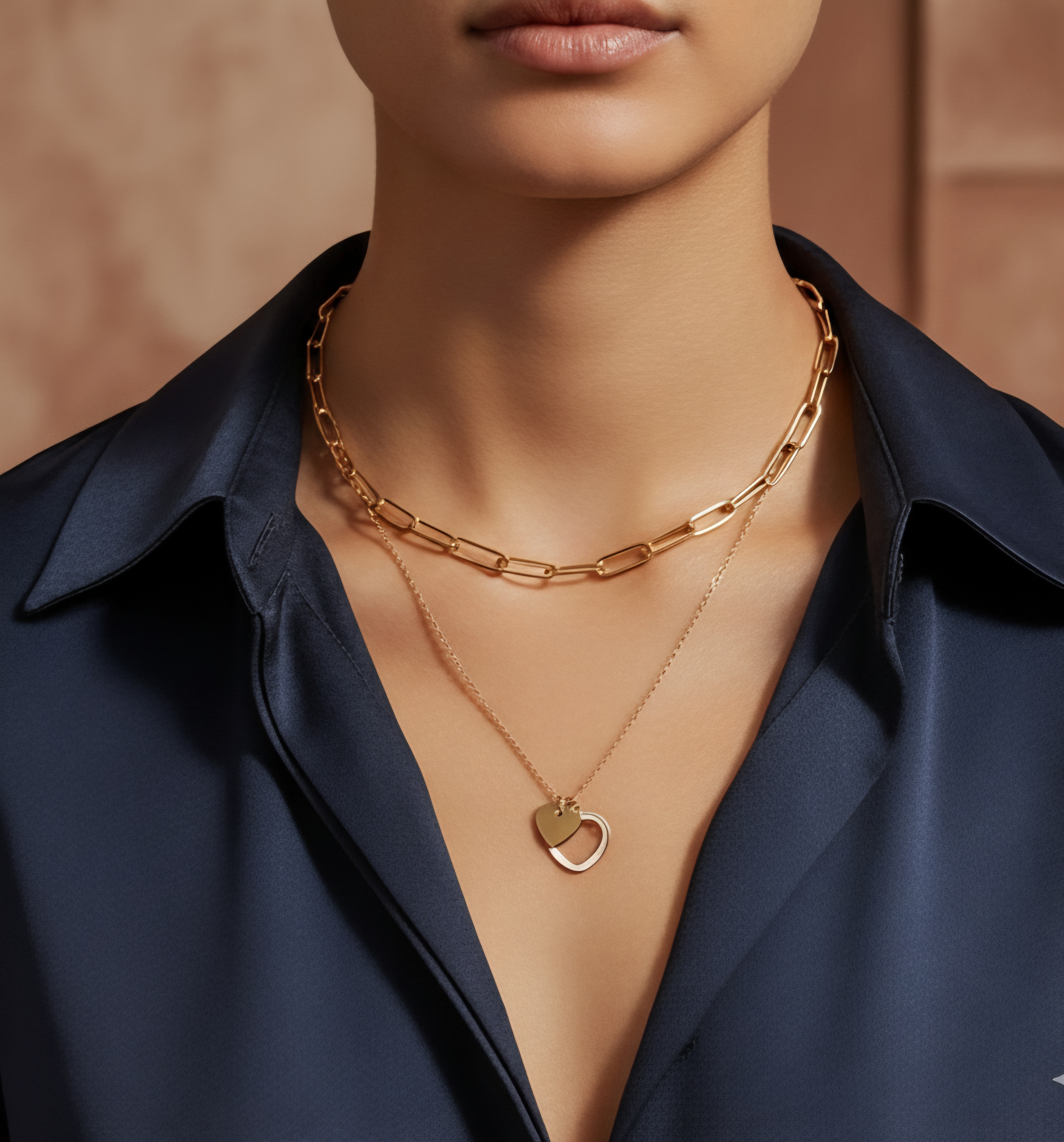 Heart Cutout Necklace - Personalized Jewelry product thumbnail image Heart Cutout Necklace - Personalized Jewelry product thumbnail image
