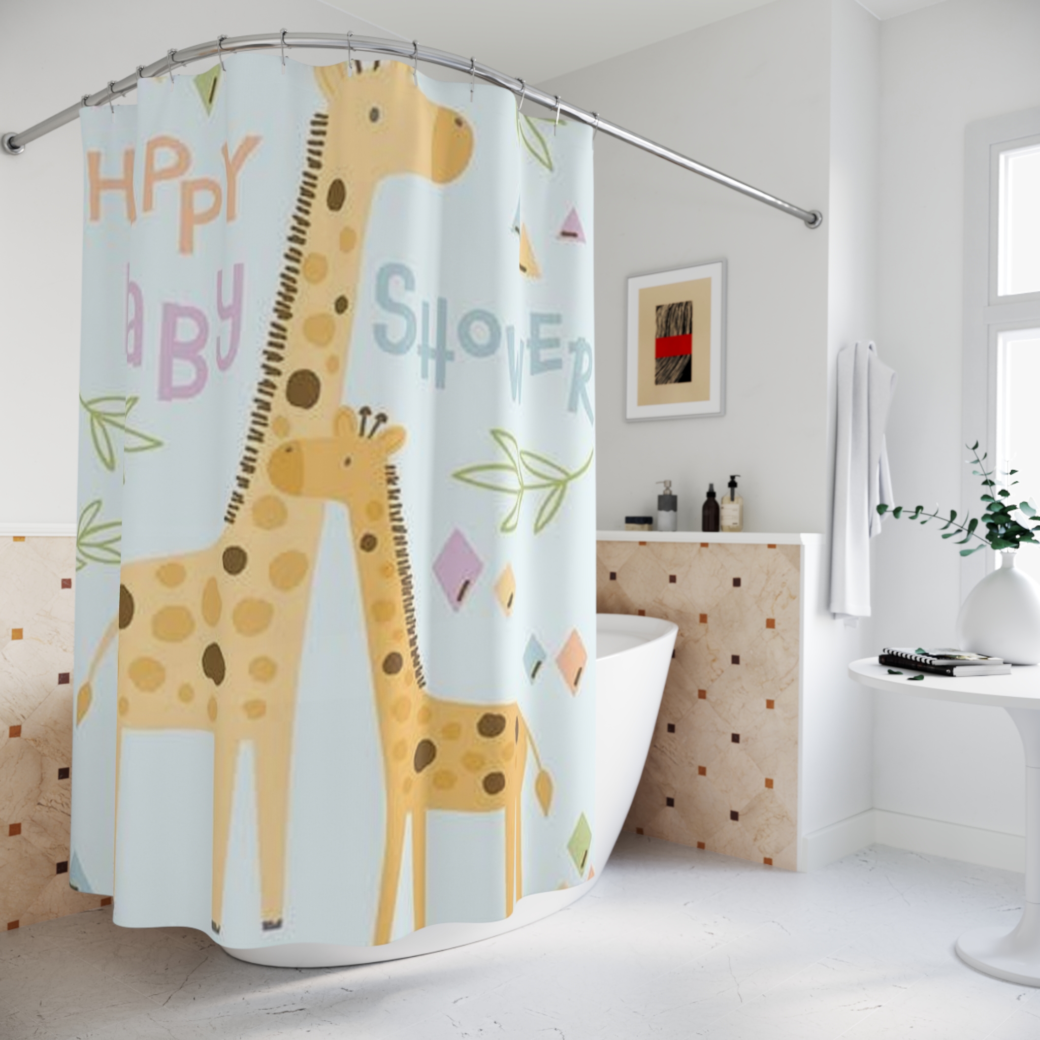 Personalized Shower Curtain, Modern Bathrooms, Privacy Divider, Home Decor, Home Theme, Bathroom Accessory, Custom Bathroom Gift ideas product thumbnail image Personalized Shower Curtain, Modern Bathrooms, Privacy Divider, Home Decor, Home Theme, Bathroom Accessory, Custom Bathroom Gift ideas product thumbnail image