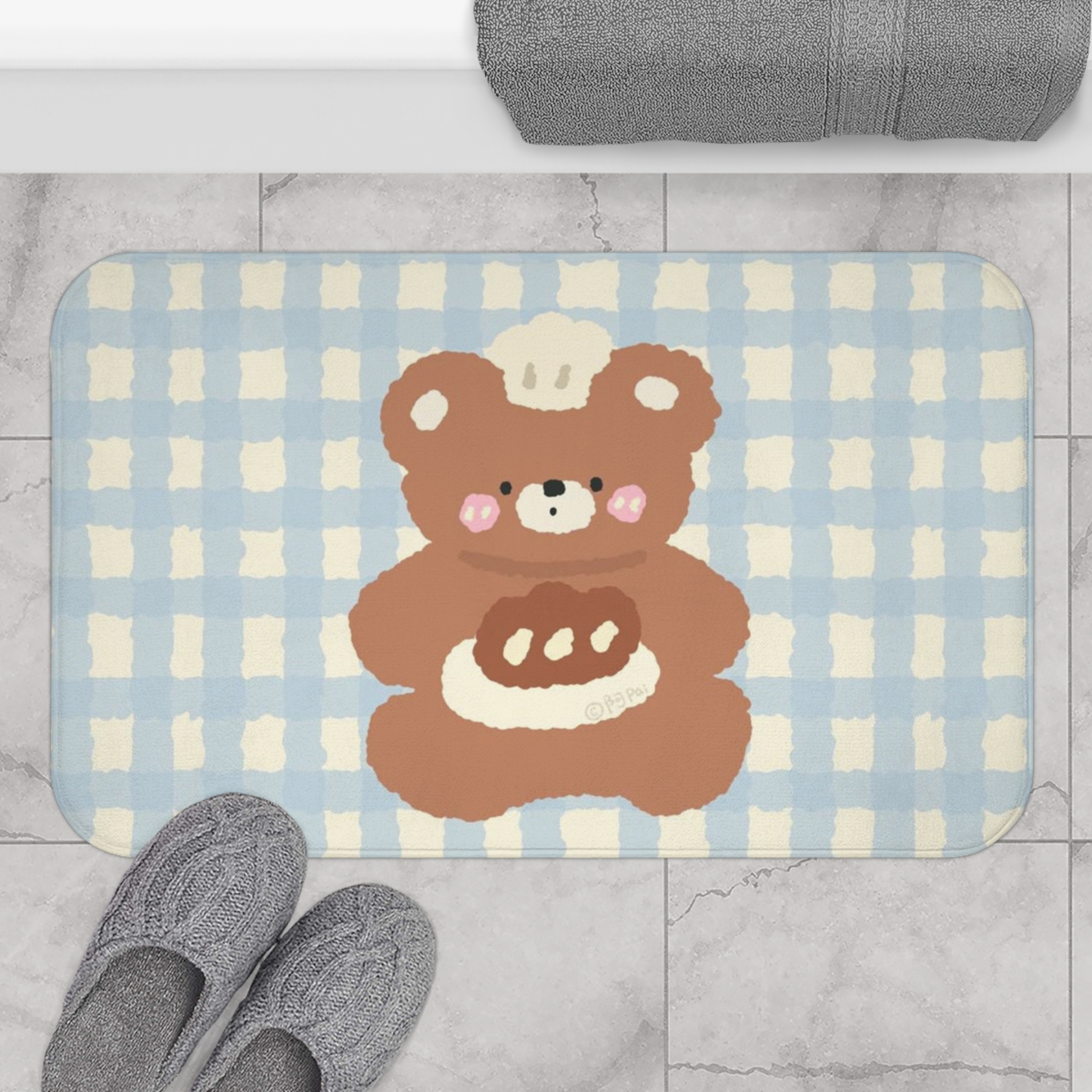 Personalized Cotton Shower Mat, Modern Decor, Luxurious Home, Spa Feel, Comfort, Bathroom, Anti-Slip Mat, Housewarming, Custom Bath Mats for Gift ideas product thumbnail image
