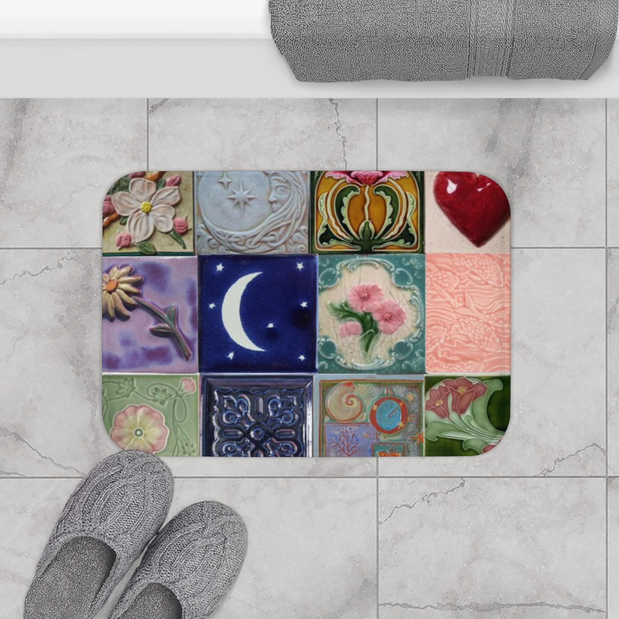Personalized Cotton Shower Mat, Modern Decor, Luxurious Home, Spa Feel, Comfort, Bathroom, Anti-Slip Mat, Housewarming, Custom Bath Mats for Gift ideas product thumbnail image
