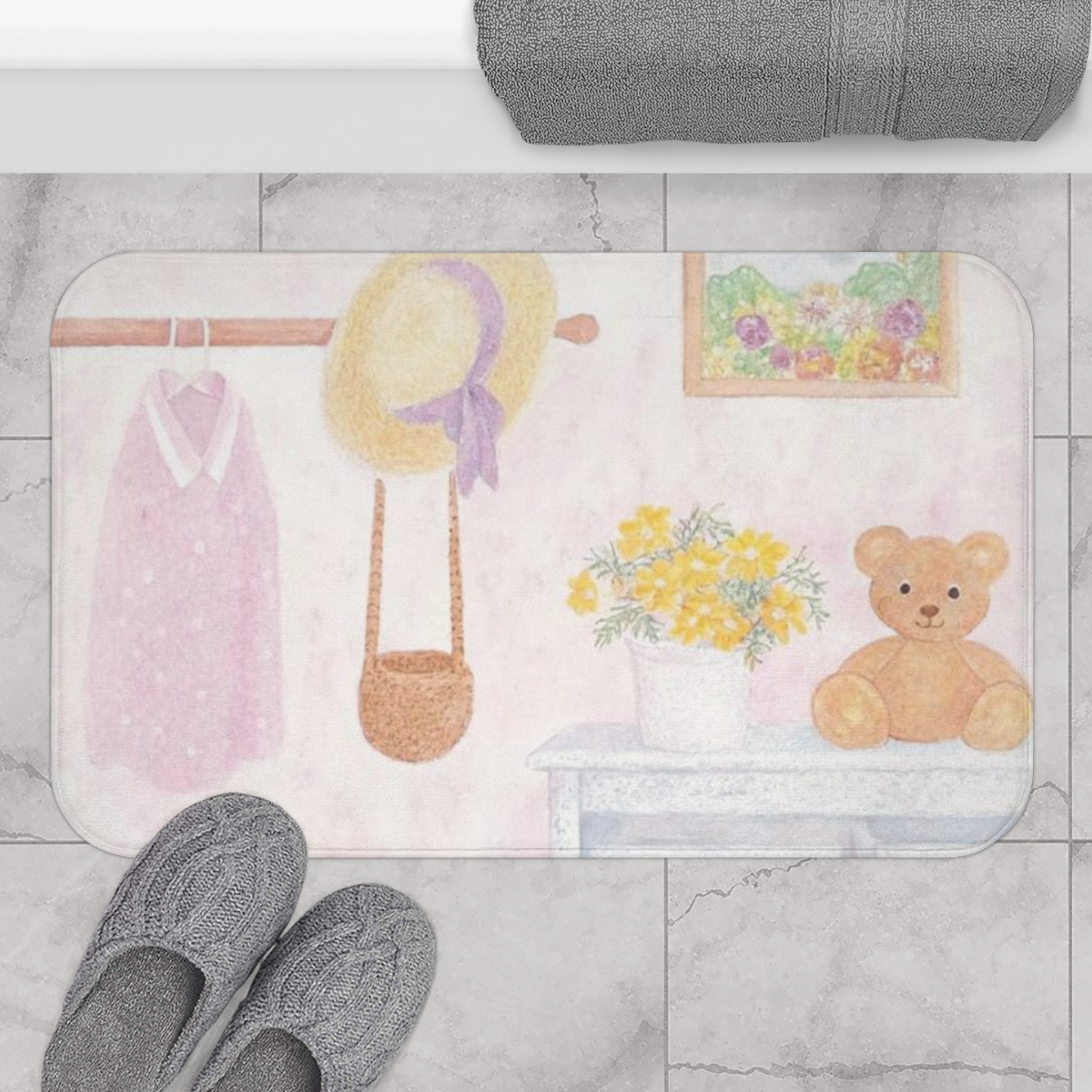 Personalized Cotton Shower Mat, Modern Decor, Luxurious Home, Spa Feel, Comfort, Bathroom, Anti-Slip Mat, Housewarming, Custom Bath Mats for Gift ideas product thumbnail image
