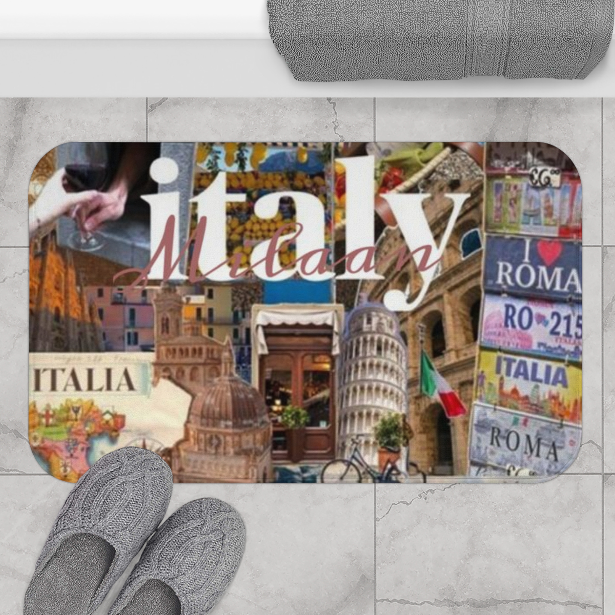 Personalized Cotton Shower Mat, Modern Decor, Luxurious Home, Spa Feel, Comfort, Bathroom, Anti-Slip Mat, Housewarming, Custom Bath Mats for Gift ideas product thumbnail image