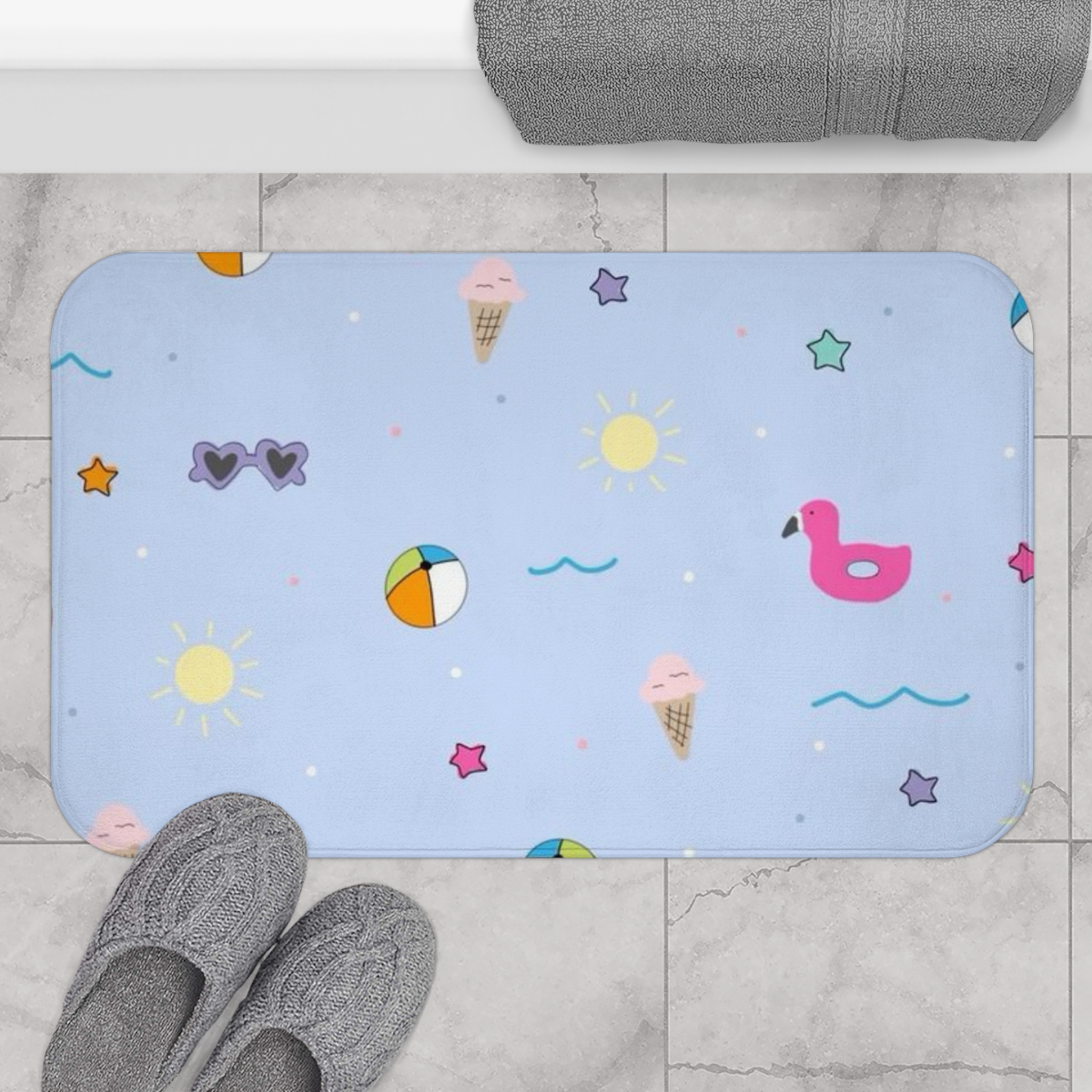Personalized Cotton Shower Mat, Modern Decor, Luxurious Home, Spa Feel, Comfort, Bathroom, Anti-Slip Mat, Housewarming, Custom Bath Mats for Gift ideas product thumbnail image