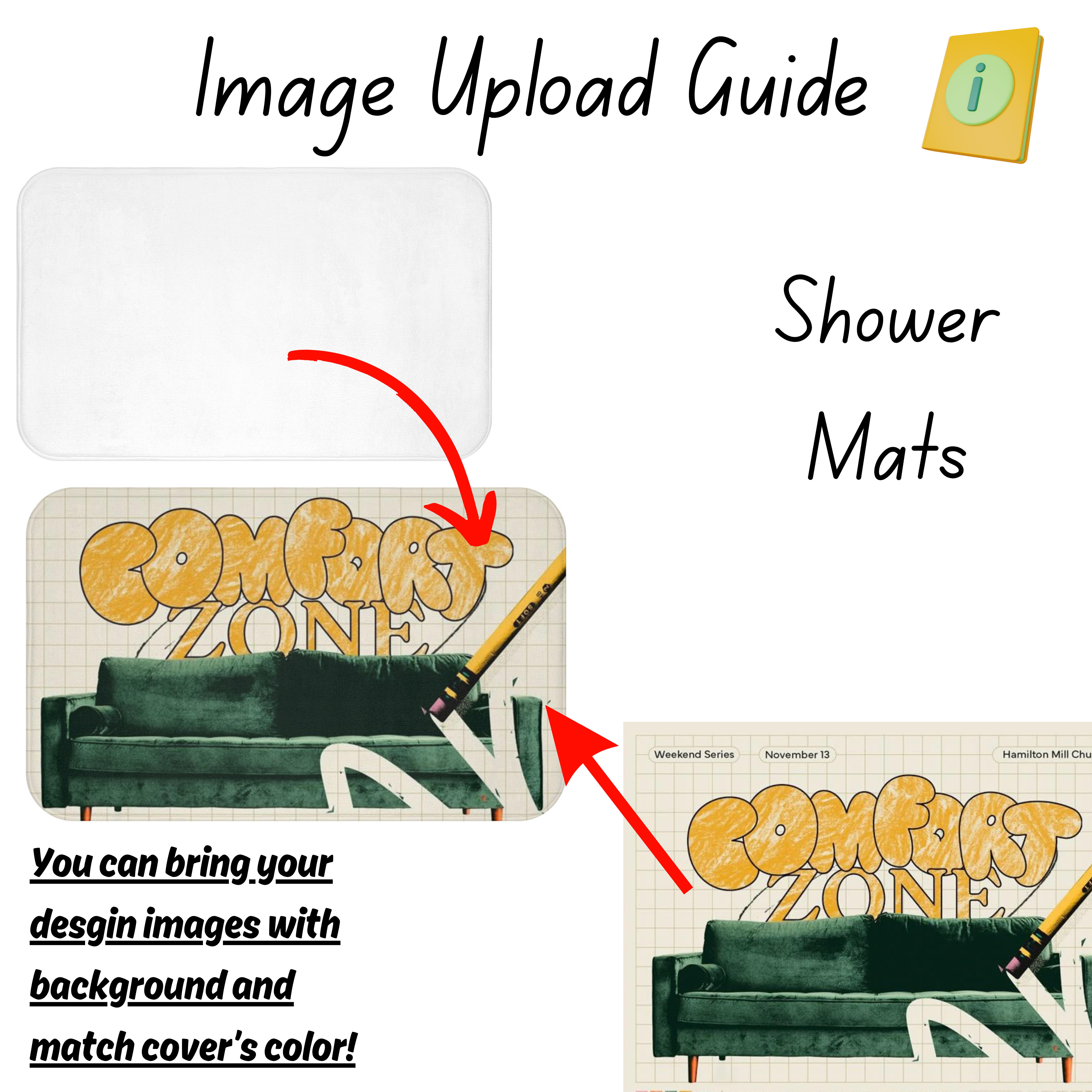 Personalized Cotton Shower Mat, Modern Decor, Luxurious Home, Spa Feel, Comfort, Bathroom, Anti-Slip Mat, Housewarming, Custom Bath Mats for Gift ideas product thumbnail image Personalized Cotton Shower Mat, Modern Decor, Luxurious Home, Spa Feel, Comfort, Bathroom, Anti-Slip Mat, Housewarming, Custom Bath Mats for Gift ideas product thumbnail image