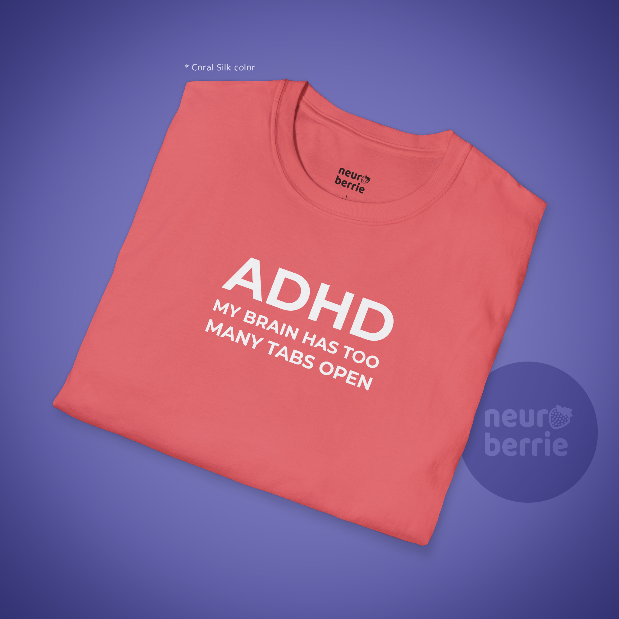 Funny ADHD T-Shirt, My Brain Has Too Many Tabs Open T-Shirt 100% Organic Cotton product thumbnail image Funny ADHD T-Shirt, My Brain Has Too Many Tabs Open T-Shirt 100% Organic Cotton product thumbnail image