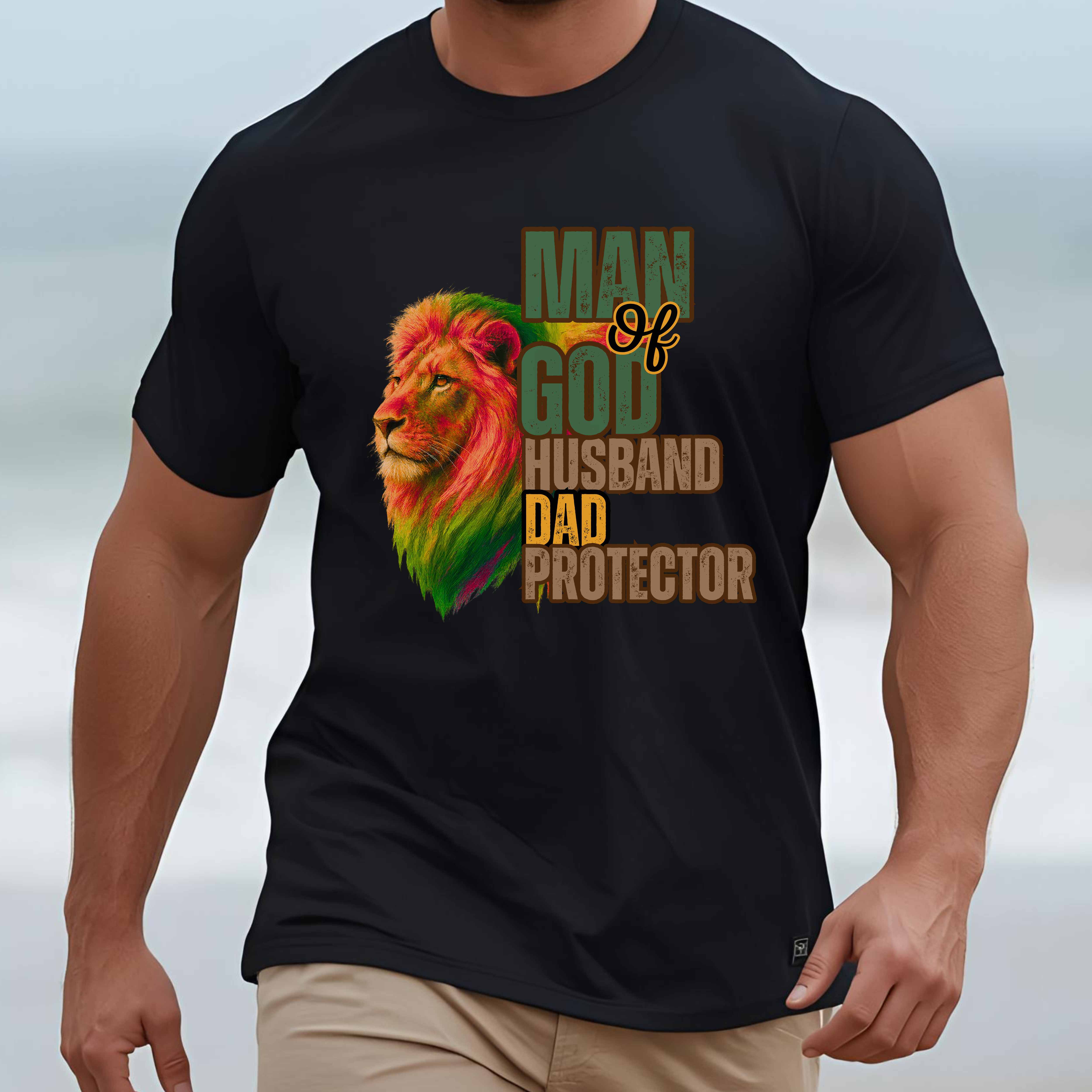 "Man of God, Husband, Father, Protector" Christian Men’s Graphic T-Shirt – Lead with Faith, Live with Purpose product thumbnail image "Man of God, Husband, Father, Protector" Christian Men’s Graphic T-Shirt – Lead with Faith, Live with Purpose product thumbnail image