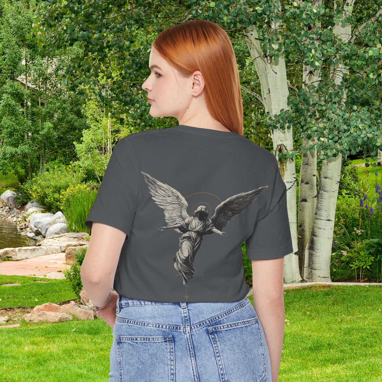 Angel Graphic Christian T-Shirt | Inspirational Quote Tee | Minimal Faith Design | Comfort Fit Unisex Shirt product thumbnail image Angel Graphic Christian T-Shirt | Inspirational Quote Tee | Minimal Faith Design | Comfort Fit Unisex Shirt product thumbnail image