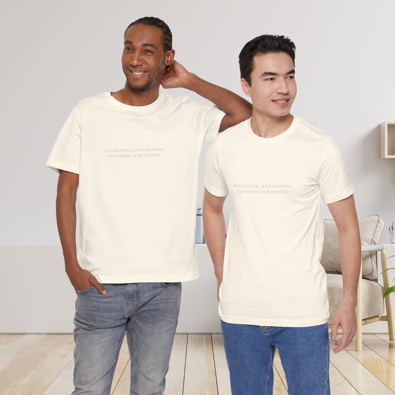 Angel Graphic Christian T-Shirt | Inspirational Quote Tee | Minimal Faith Design | Comfort Fit Unisex Shirt product thumbnail image