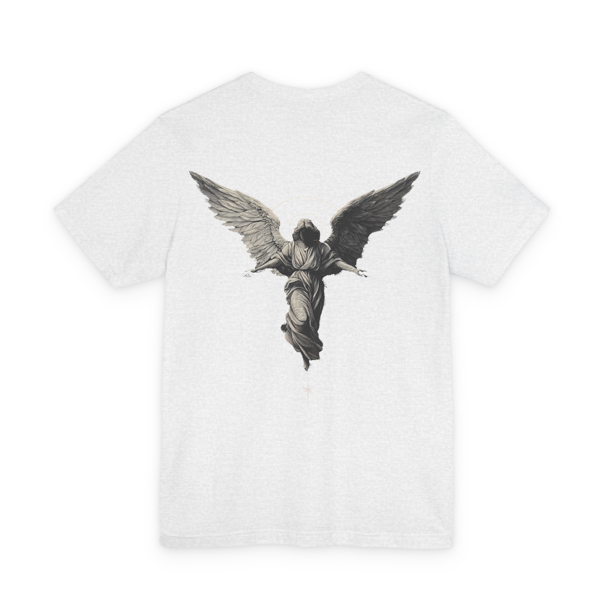 Angel Graphic Christian T-Shirt | Inspirational Quote Tee | Minimal Faith Design | Comfort Fit Unisex Shirt product thumbnail image