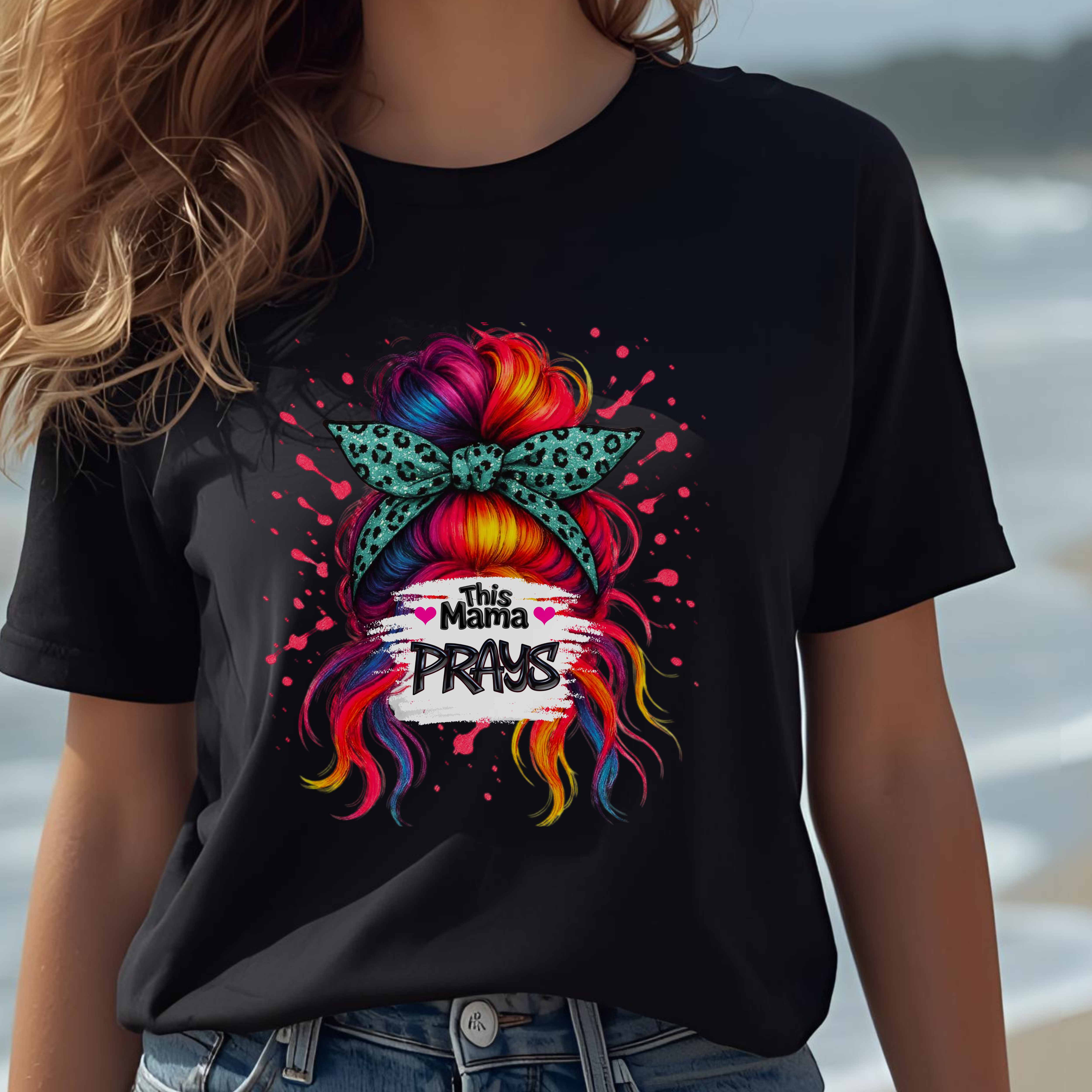 "This Mama Prays" Christian Women’s T-Shirt – Faithful Motherhood, Power in Prayer product thumbnail image "This Mama Prays" Christian Women’s T-Shirt – Faithful Motherhood, Power in Prayer product thumbnail image