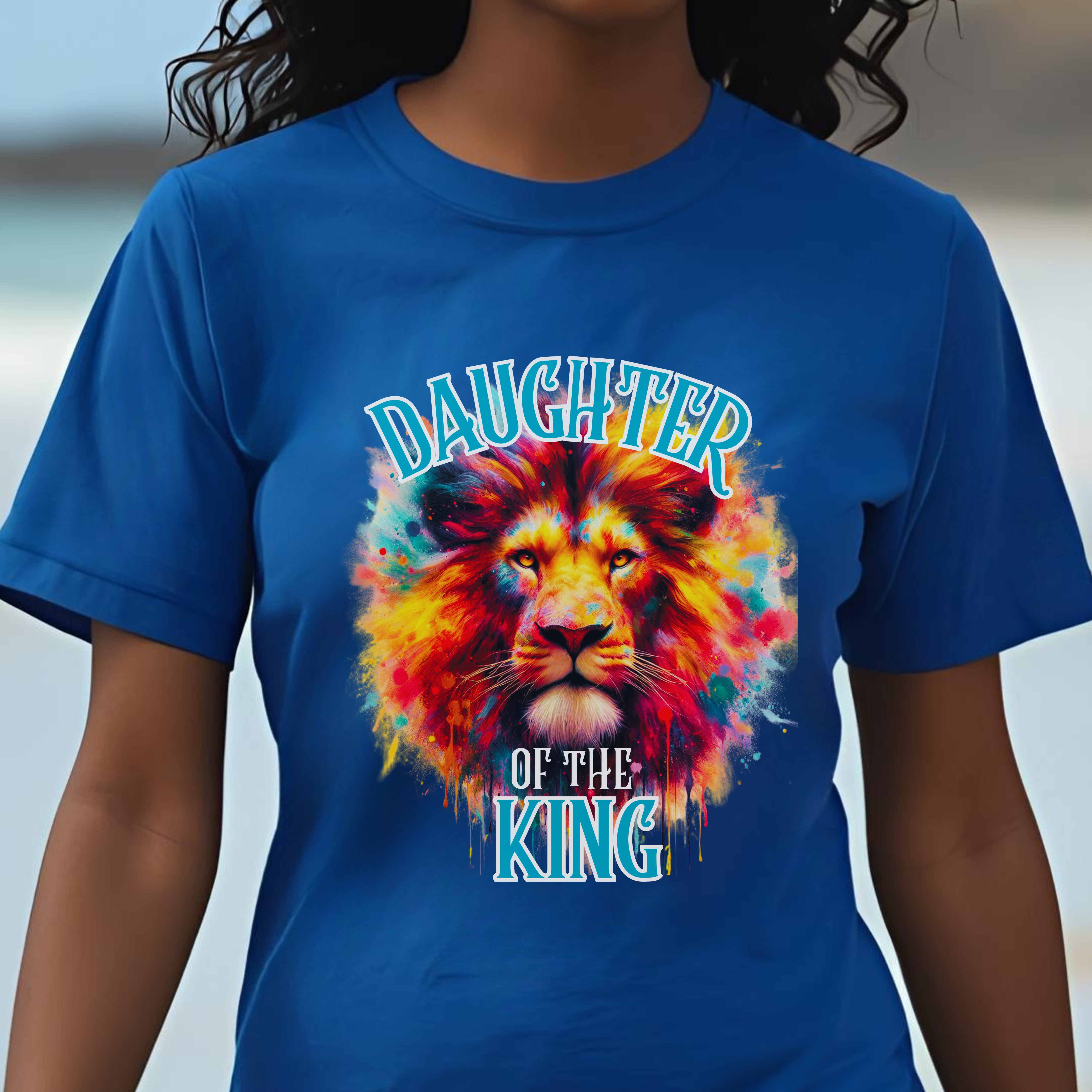 "Daughter Of A King" Faith T-Shirt Colorful Graphic Tee with Inspirational Message - Perfect for Motivation, and Everyday Style