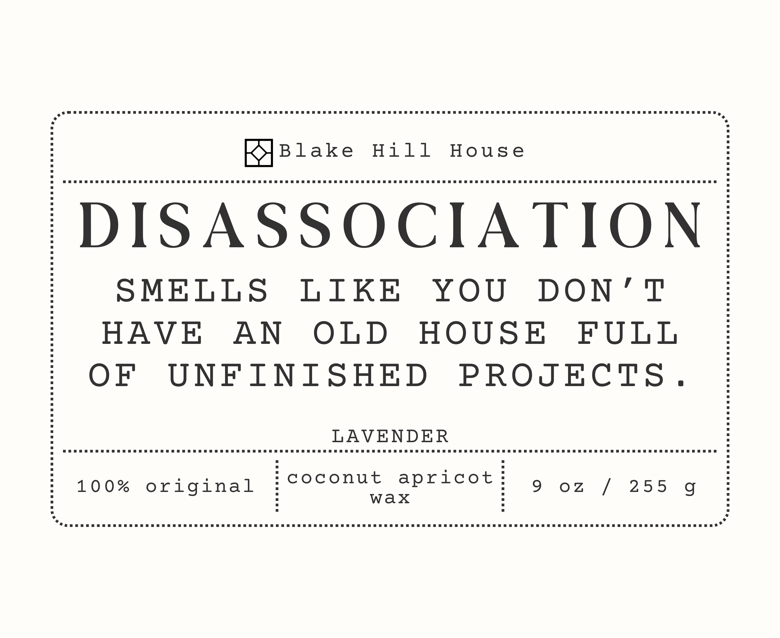 Scented Candle Disassociation (Lavender) ( 9oz)