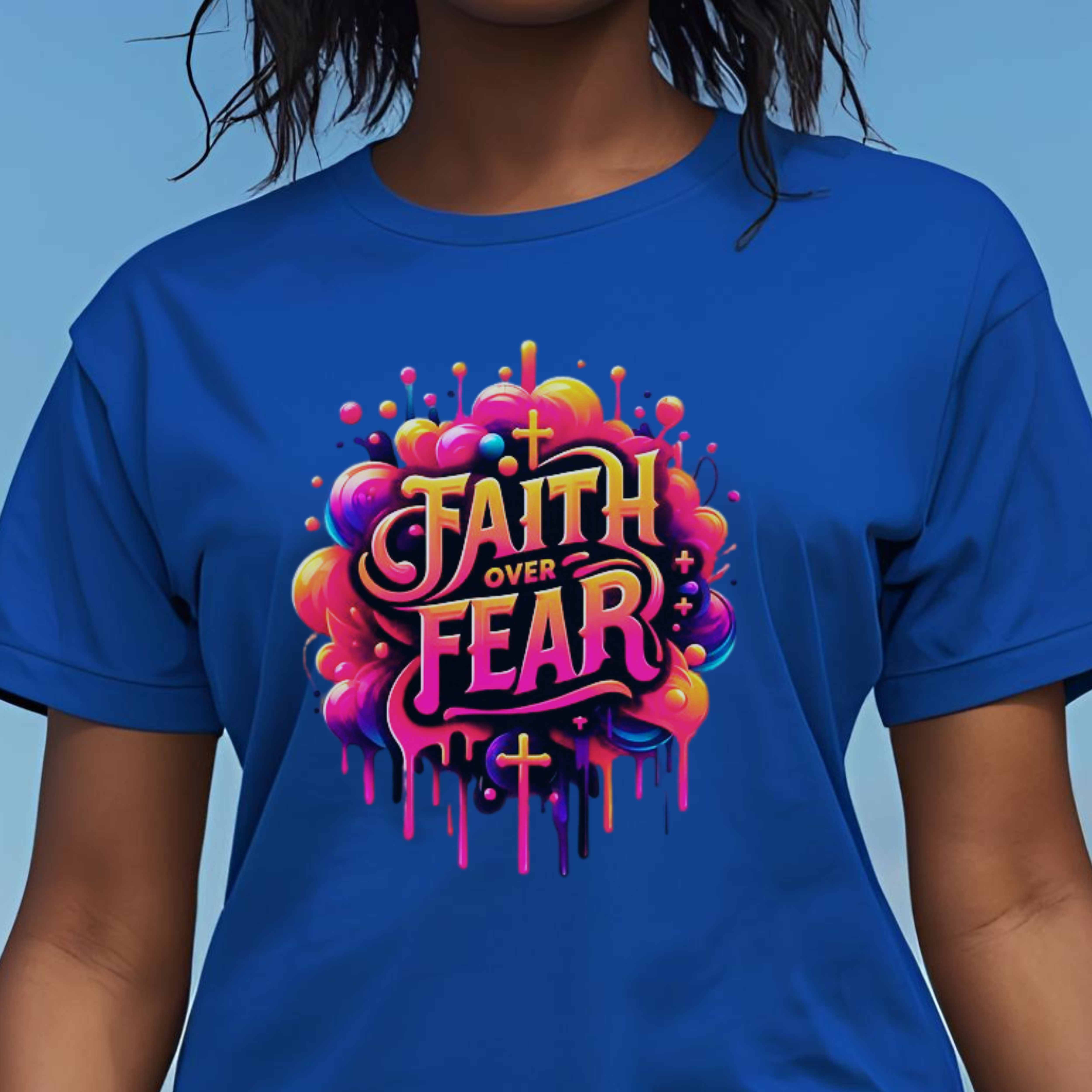 "Faith Over Fear" Christian Women's T-Shirt – Inspirational Faith-Based Apparel product thumbnail image "Faith Over Fear" Christian Women's T-Shirt – Inspirational Faith-Based Apparel product thumbnail image