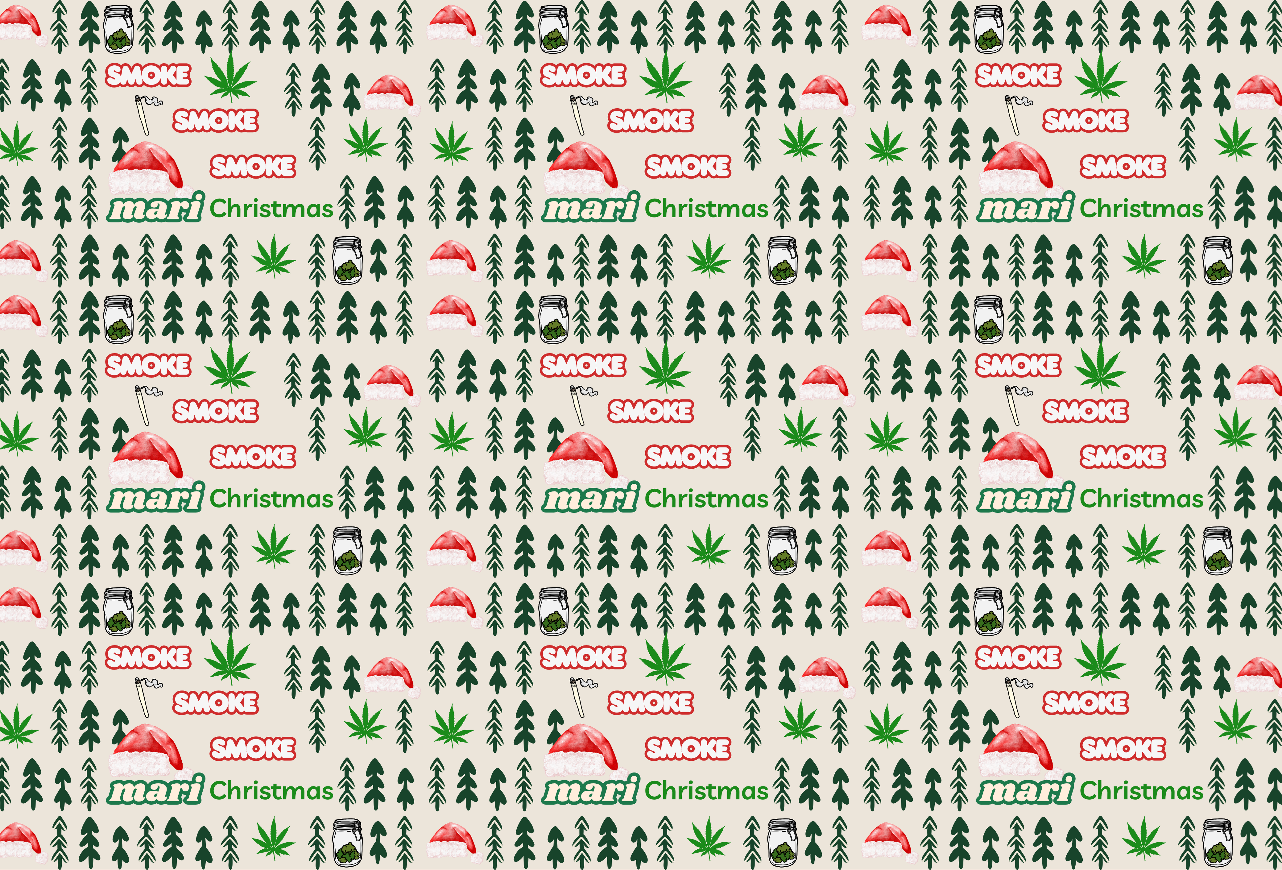 Smoke, Smoke, Smoke, Festive Christmas Gift Wrap Paper product thumbnail image Smoke, Smoke, Smoke, Festive Christmas Gift Wrap Paper product thumbnail image