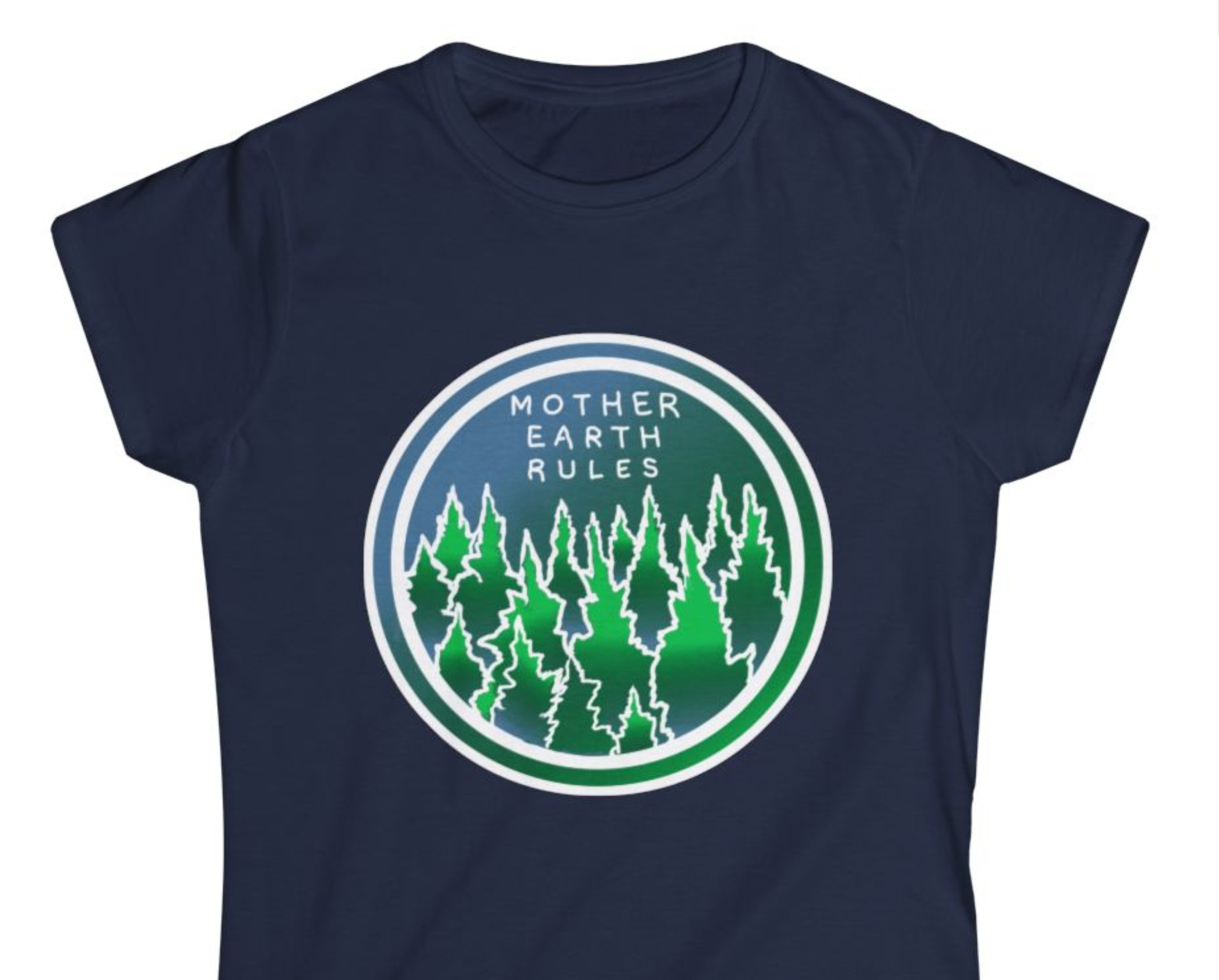 Women's Tshirt Batik Mother Earth Rules Forest Trees Soft Female Cut Tee product thumbnail image Women's Tshirt Batik Mother Earth Rules Forest Trees Soft Female Cut Tee product thumbnail image