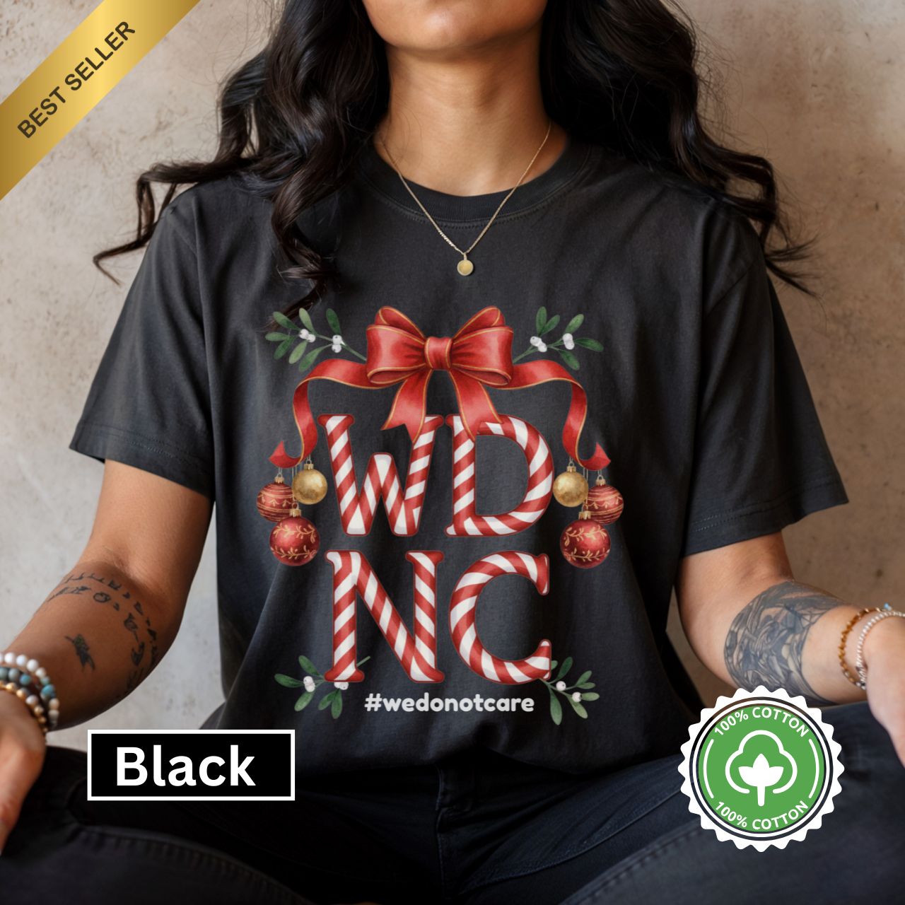 WDNC Club Christmas Shirt Festive Holiday T-Shirt, #wedonotcare, Christmas Apparel, Unisex Tees, Casual Wear, Gift for Friends product thumbnail image