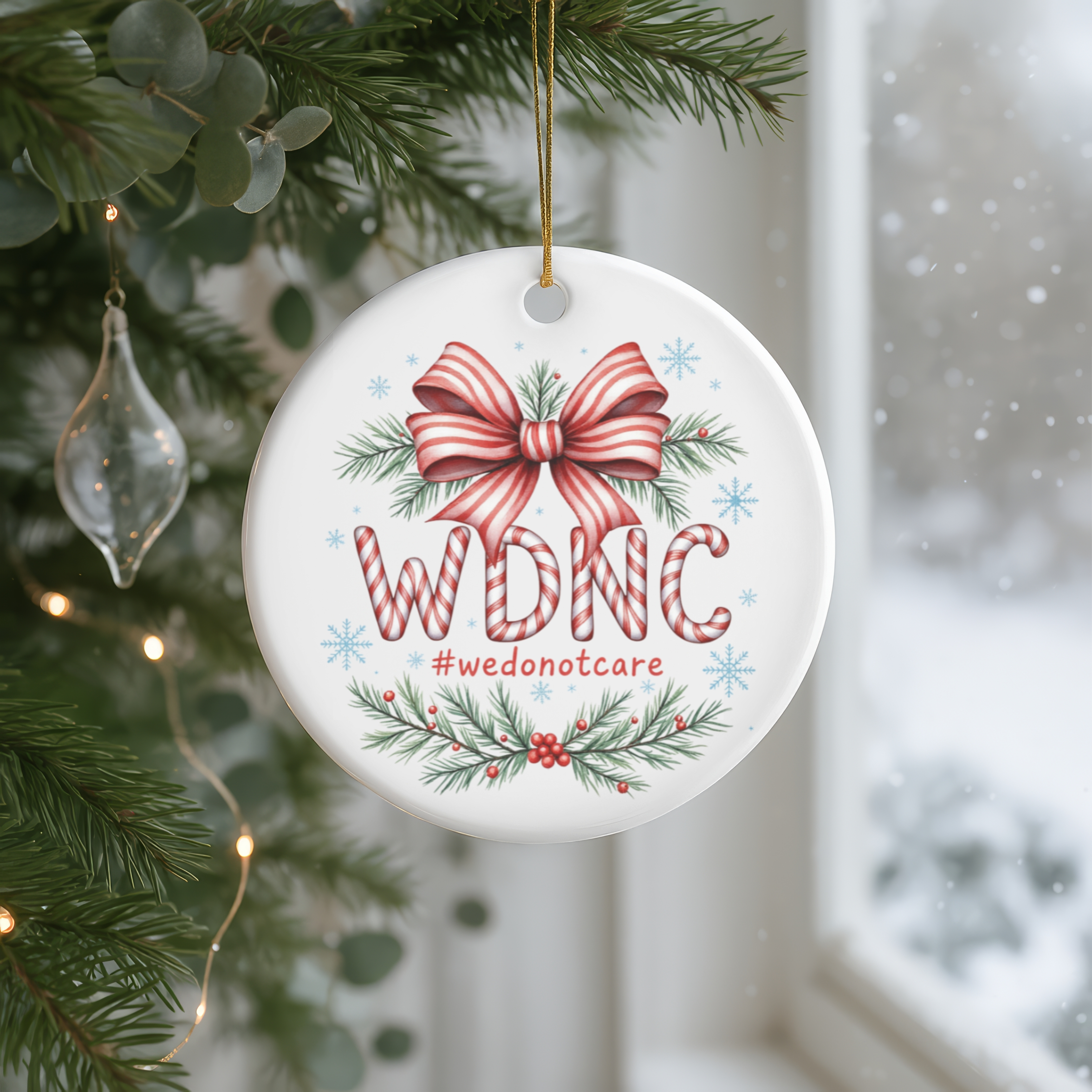 Ceramic Ornament, Holiday Decor WDNC Club Christmas Ornament