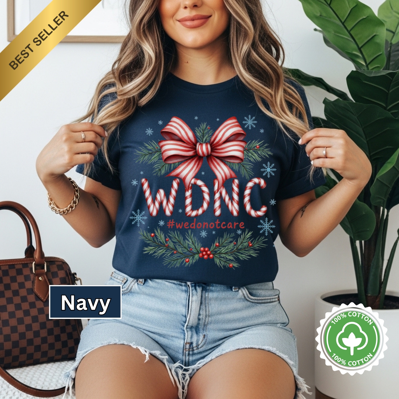WDNC Club Christmas Shirt Holiday Cheer Unisex T-Shirt | #WeDoNotCare Christmas Tee, Gift for Him/Her, Festive Apparel, Casual Wear, Winter Wardrobe product thumbnail image