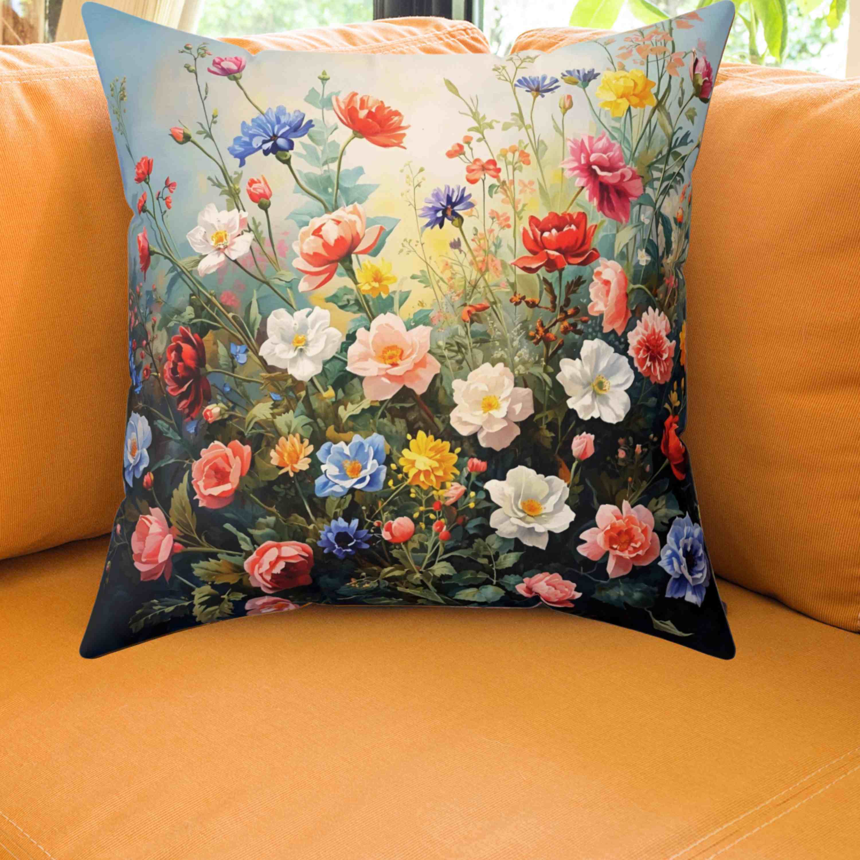 Floral Accent Pillow | Decorative Home Pillow, Bohemian Decor, Gift for Her, Cozy Living Room, Spring Decor product thumbnail image