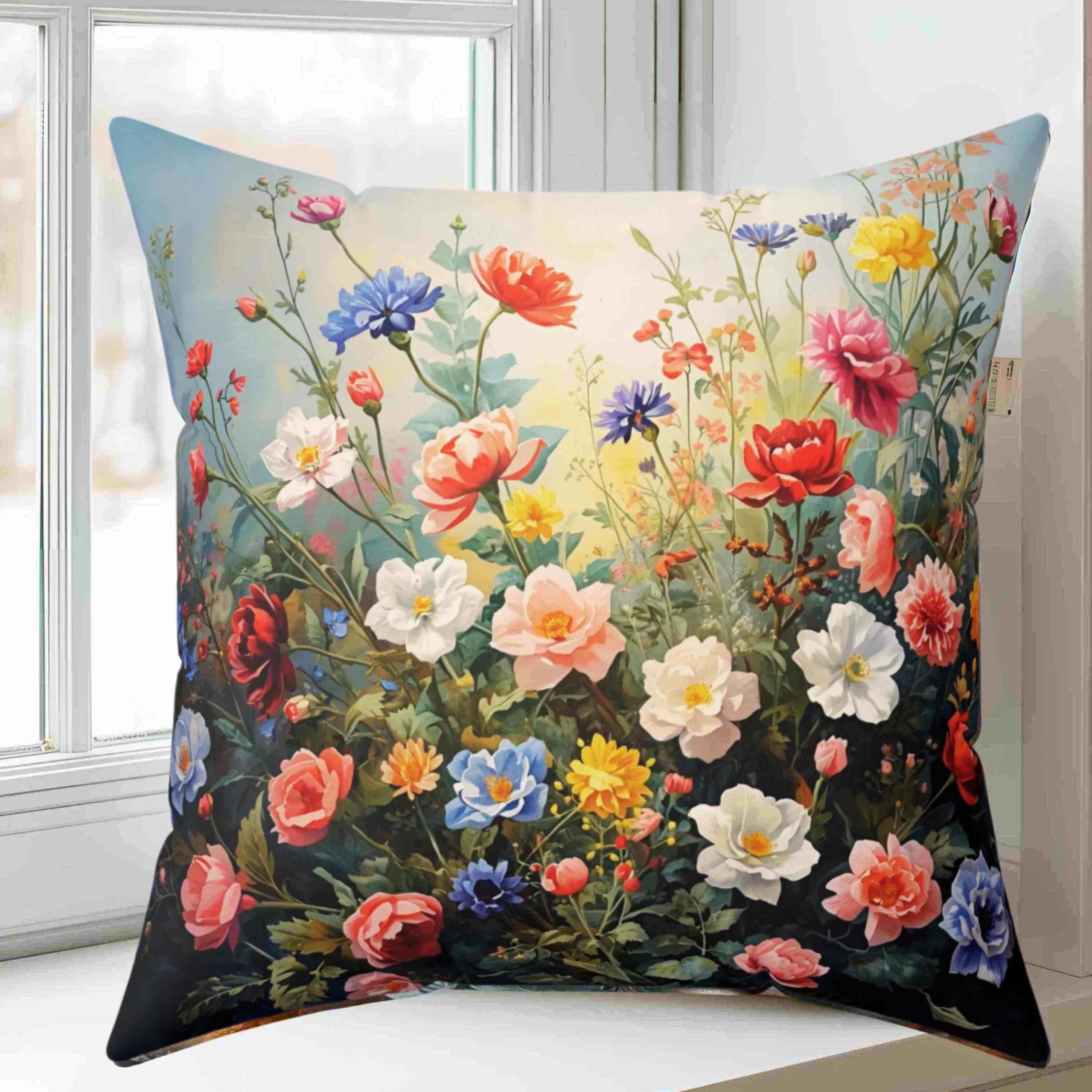 Floral Accent Pillow | Decorative Home Pillow, Bohemian Decor, Gift for Her, Cozy Living Room, Spring Decor product thumbnail image